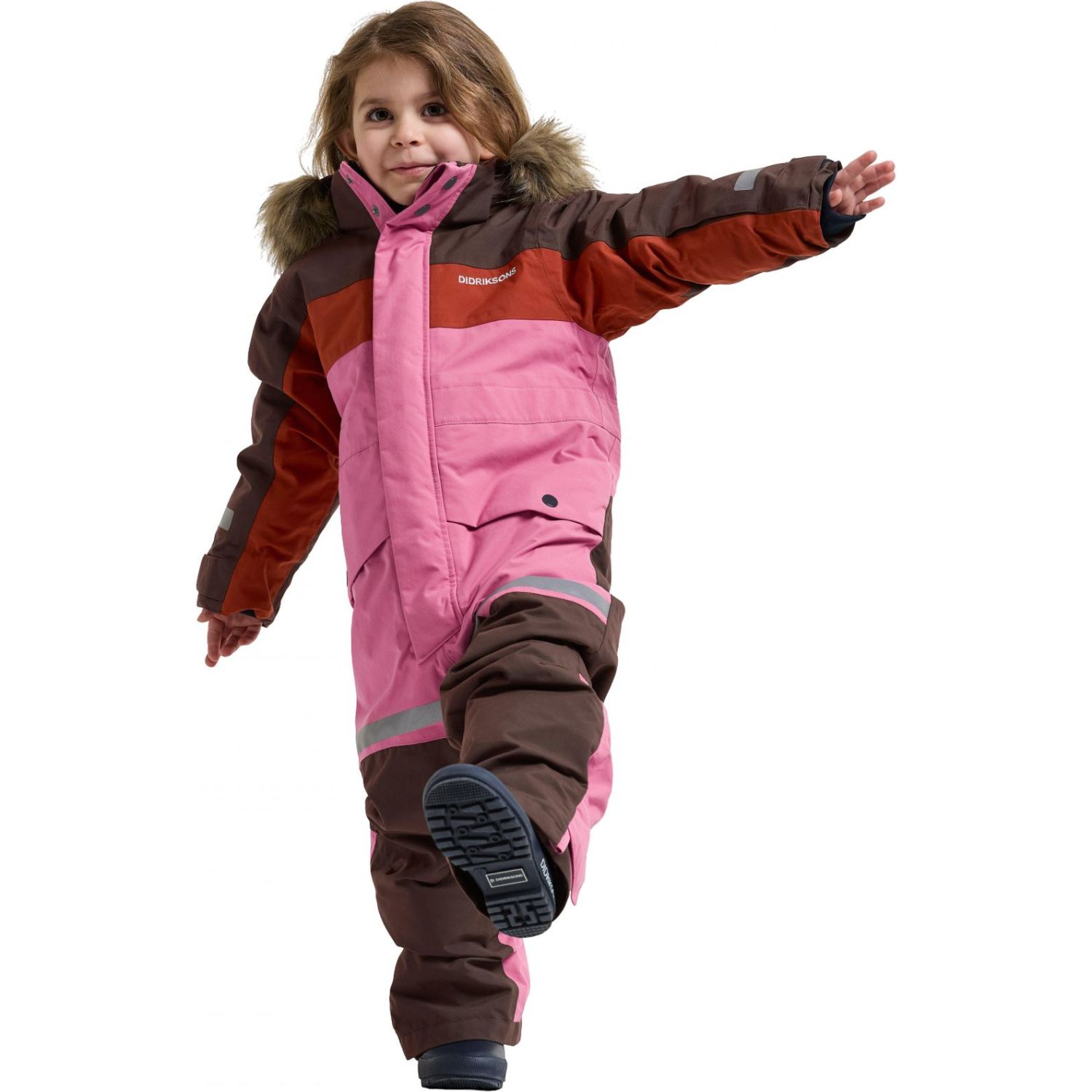 Didriksons Bjärven Cover 5, combinaison de ski, enfant, rose