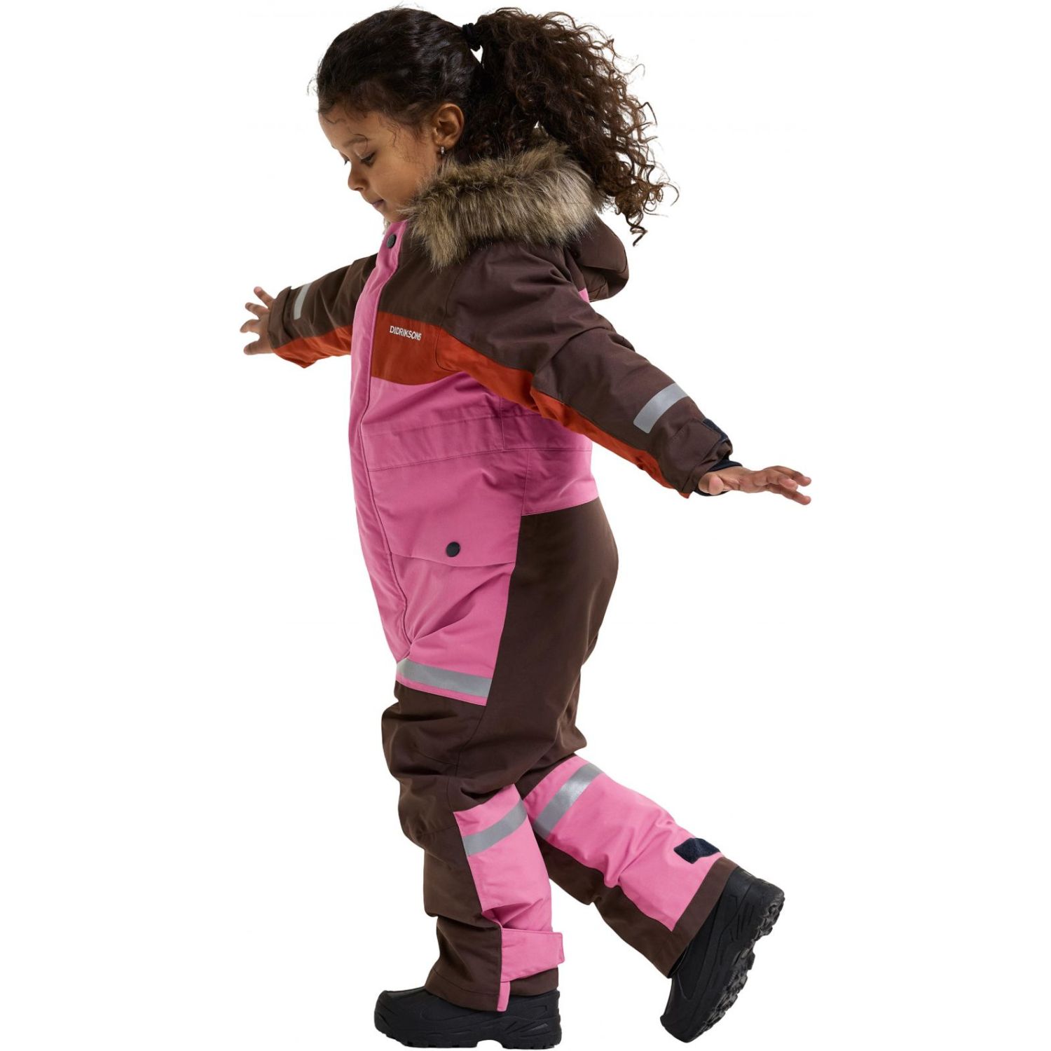 Didriksons Bjärven Cover 5, combinaison de ski, enfant, rose