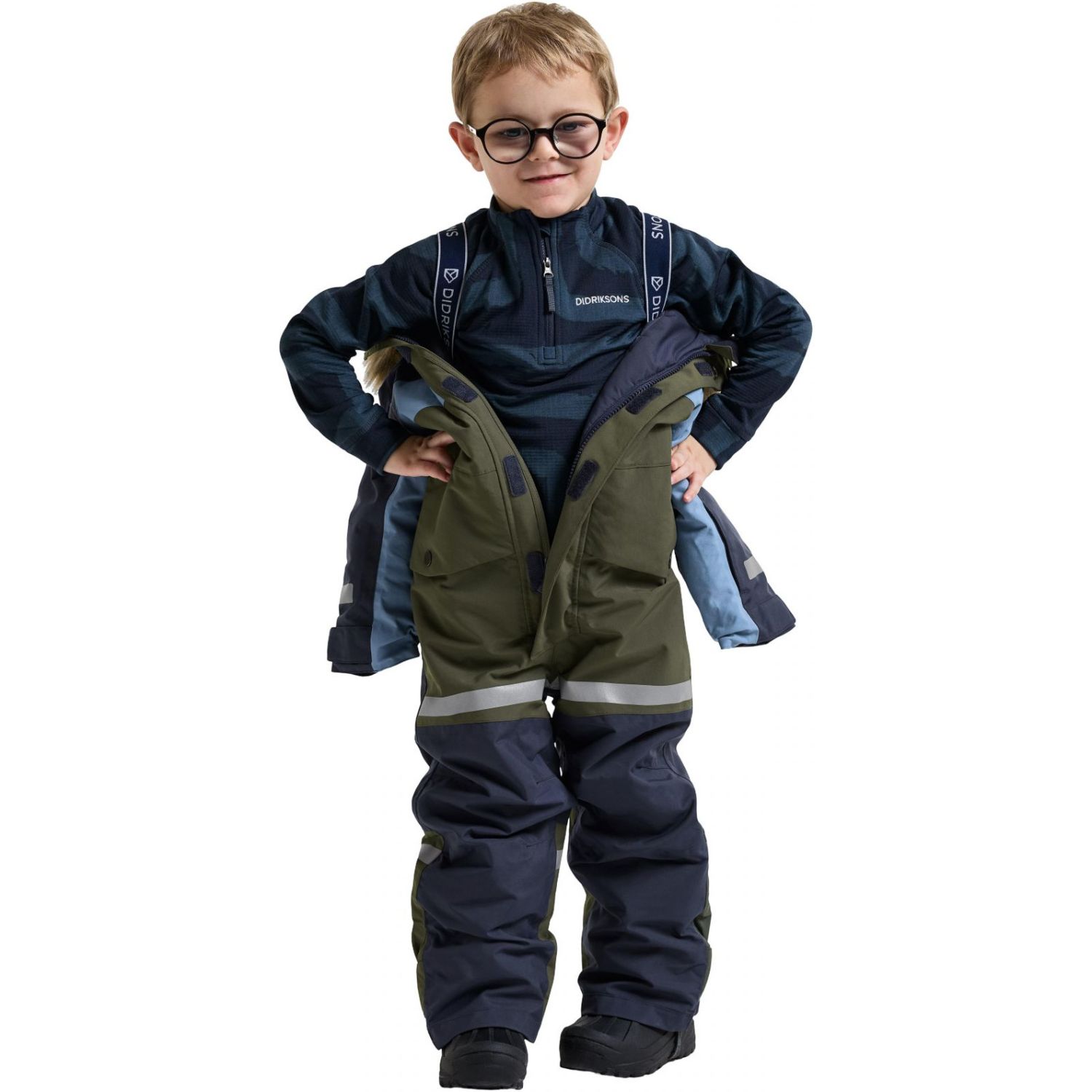 Didriksons Bjärven Cover 5, combinaison de ski, enfant, vert