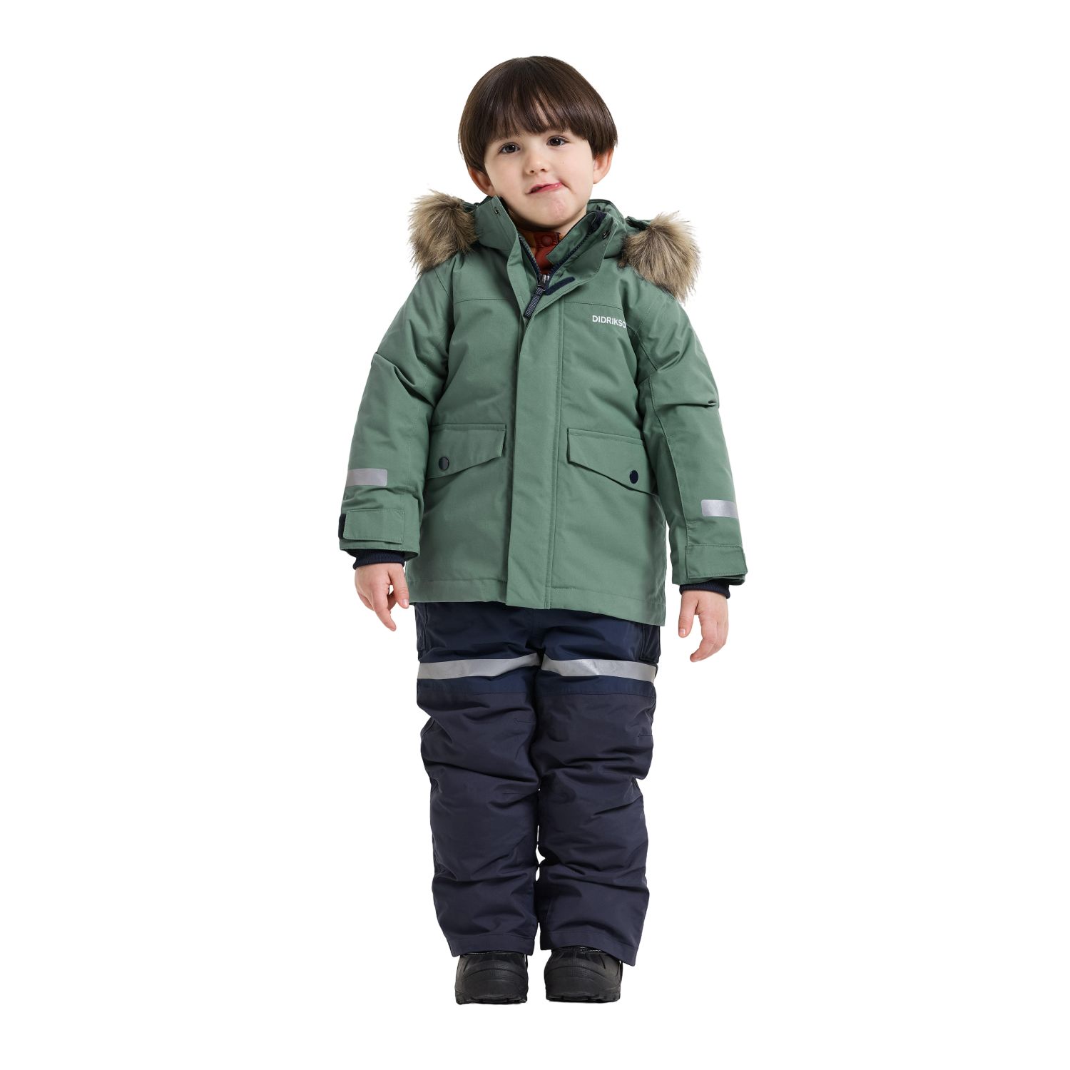Didriksons Bjärven 5, parka, crianças, verde-escuro
