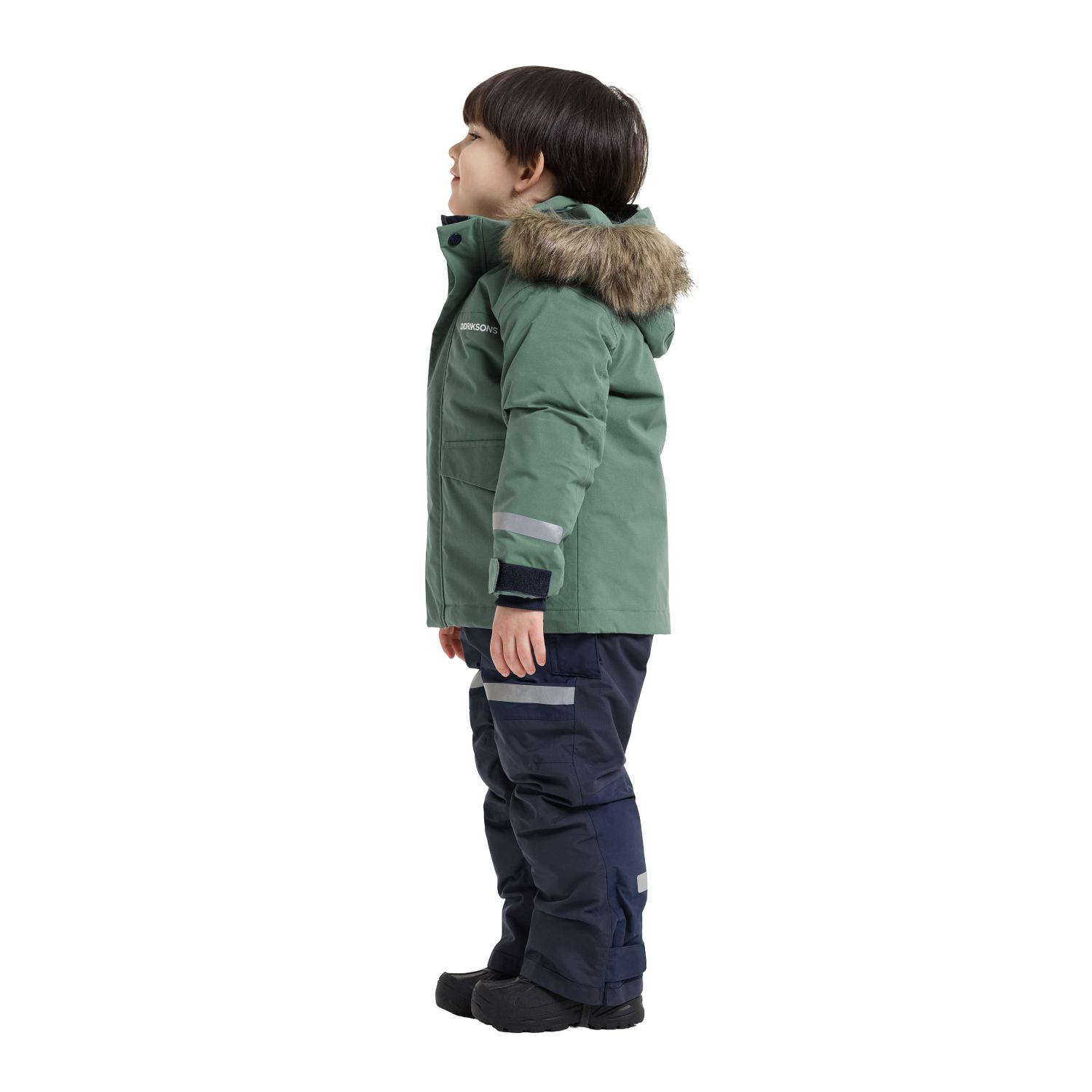 Didriksons Bjärven 5, parka, crianças, verde-escuro