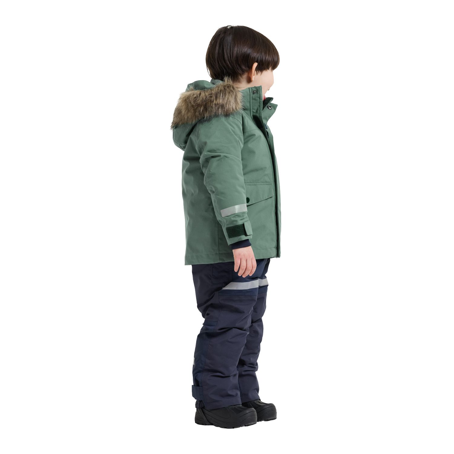 Didriksons Bjärven 5, parka, crianças, verde-escuro