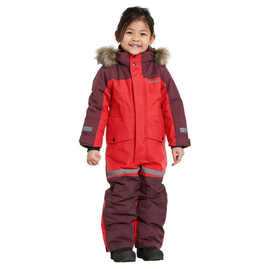Didriksons Bjärven, snowsuit, junior, pomme red