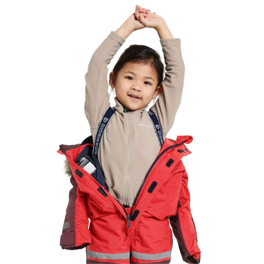Didriksons Bjärven, snowsuit, junior, pomme red