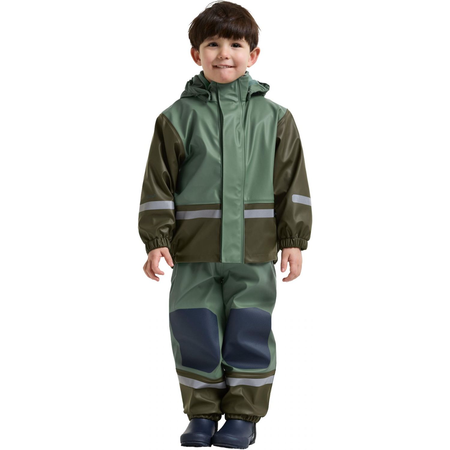 Didriksons Boardman 12, conjunto de lluvia, junior, verde oscuro