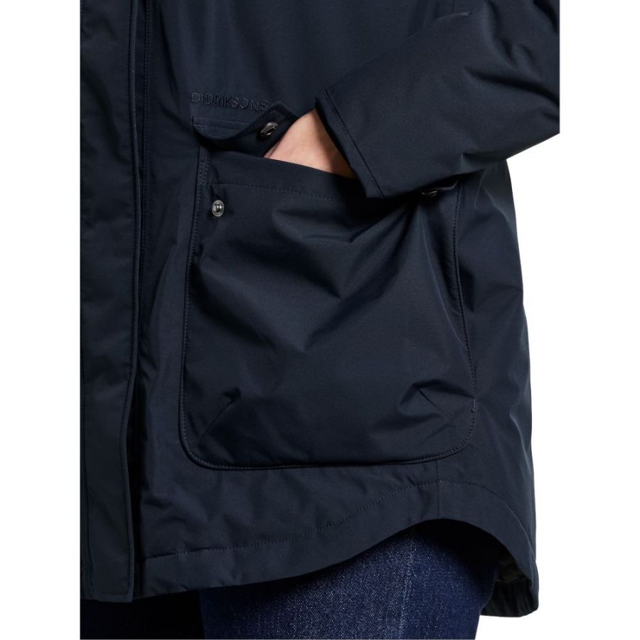 Didriksons Daniella, veste imperméable, femme, bleu foncé