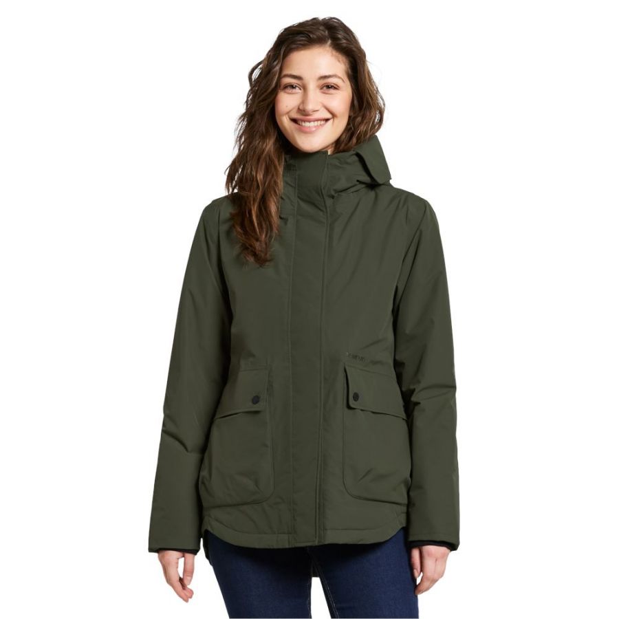 Didriksons Daniella, veste imperméable, femme, vert foncé