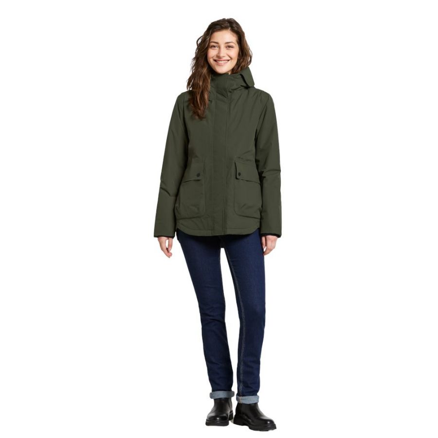 Didriksons Daniella, veste imperméable, femme, vert foncé