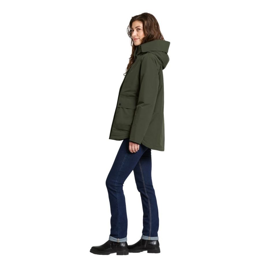 Didriksons Daniella, veste imperméable, femme, vert foncé