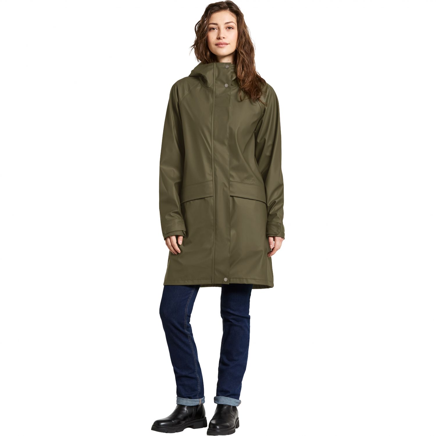 Didriksons Elly, impermeable, mujer, fog green