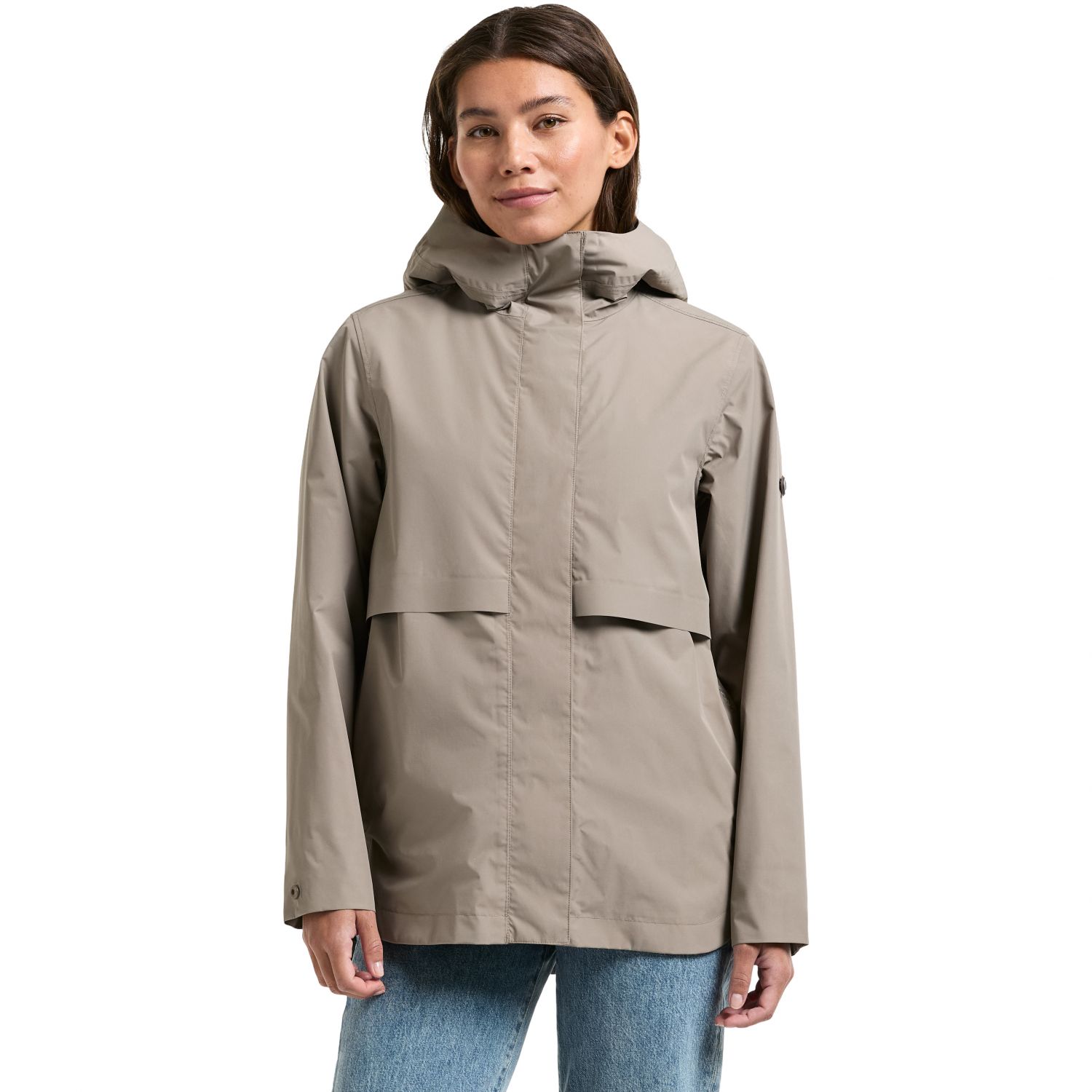 Didriksons Elsa, rain jacket, women, ash brown