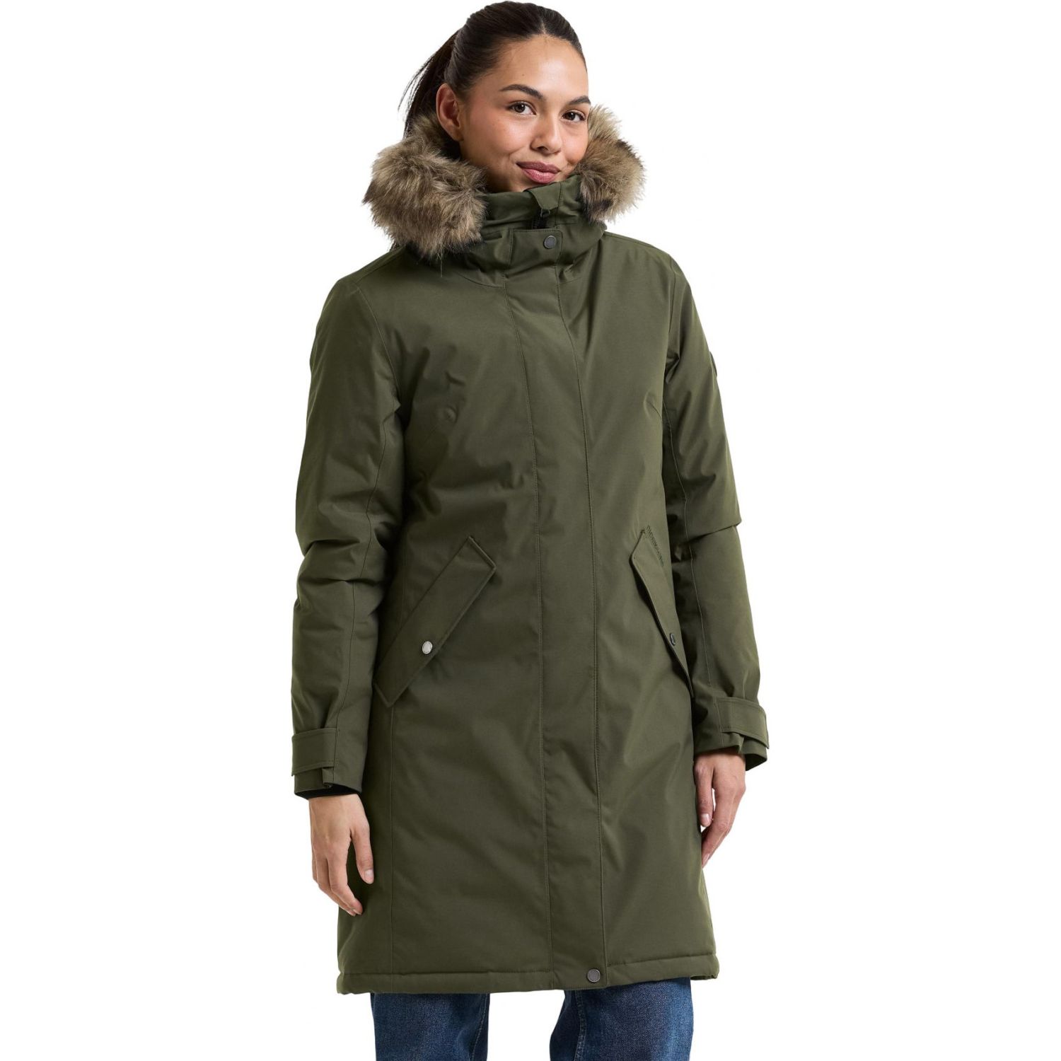 Didriksons Erna 2, parka, donna, verde scuro
