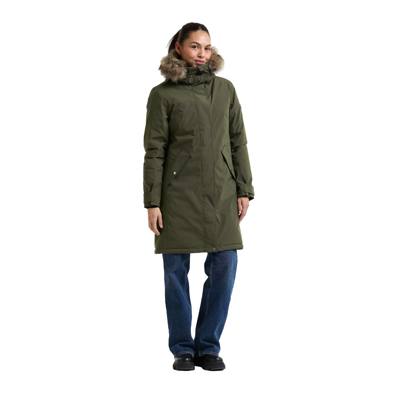 Didriksons Erna 2, parka, nainen, tummanvihreä