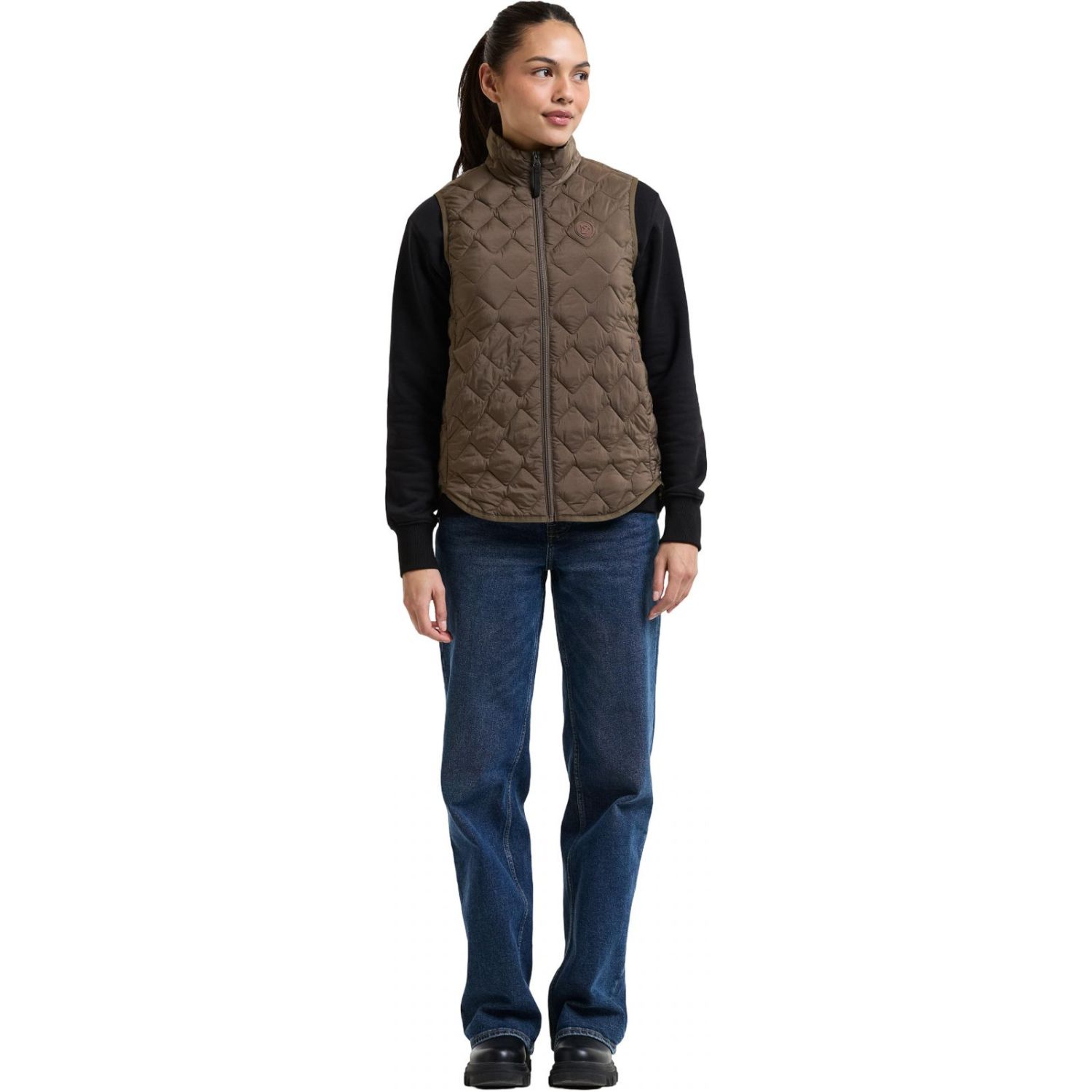 Didriksons Evy 2, gilet in piuma sintetica, donna, mocha