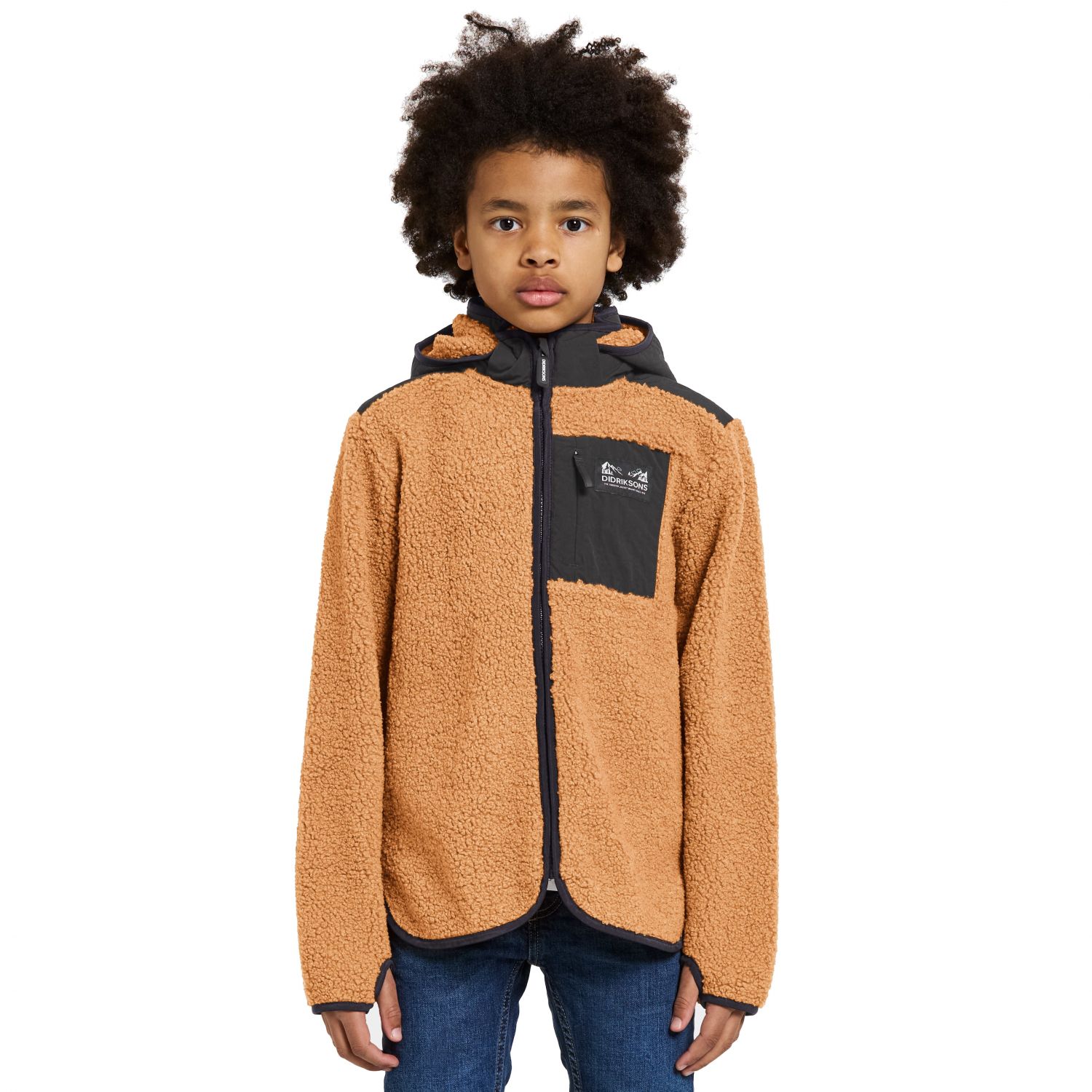 Didriksons Exa, fleece jacket, junior, almond brown