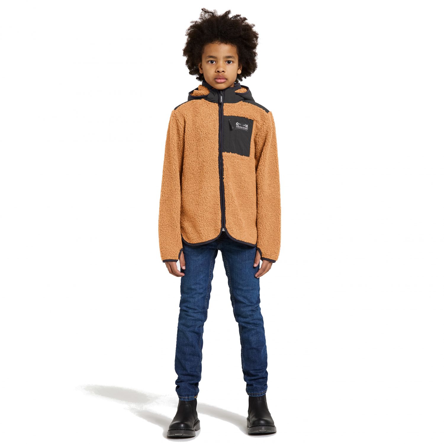 Didriksons Exa, fleece jacket, junior, almond brown