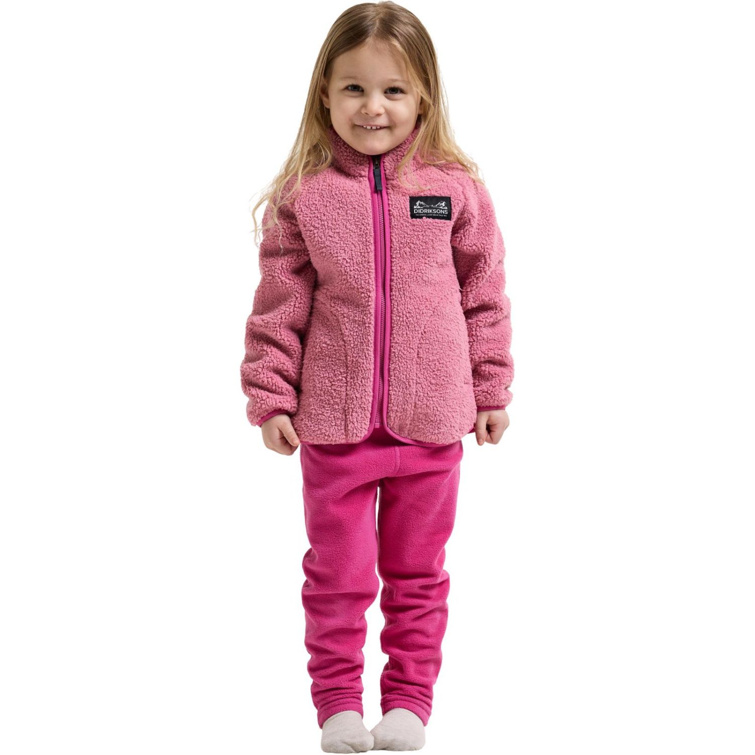 Didriksons Gibbs 2, Fleecejakke, Barn, Heather Pink/Cac