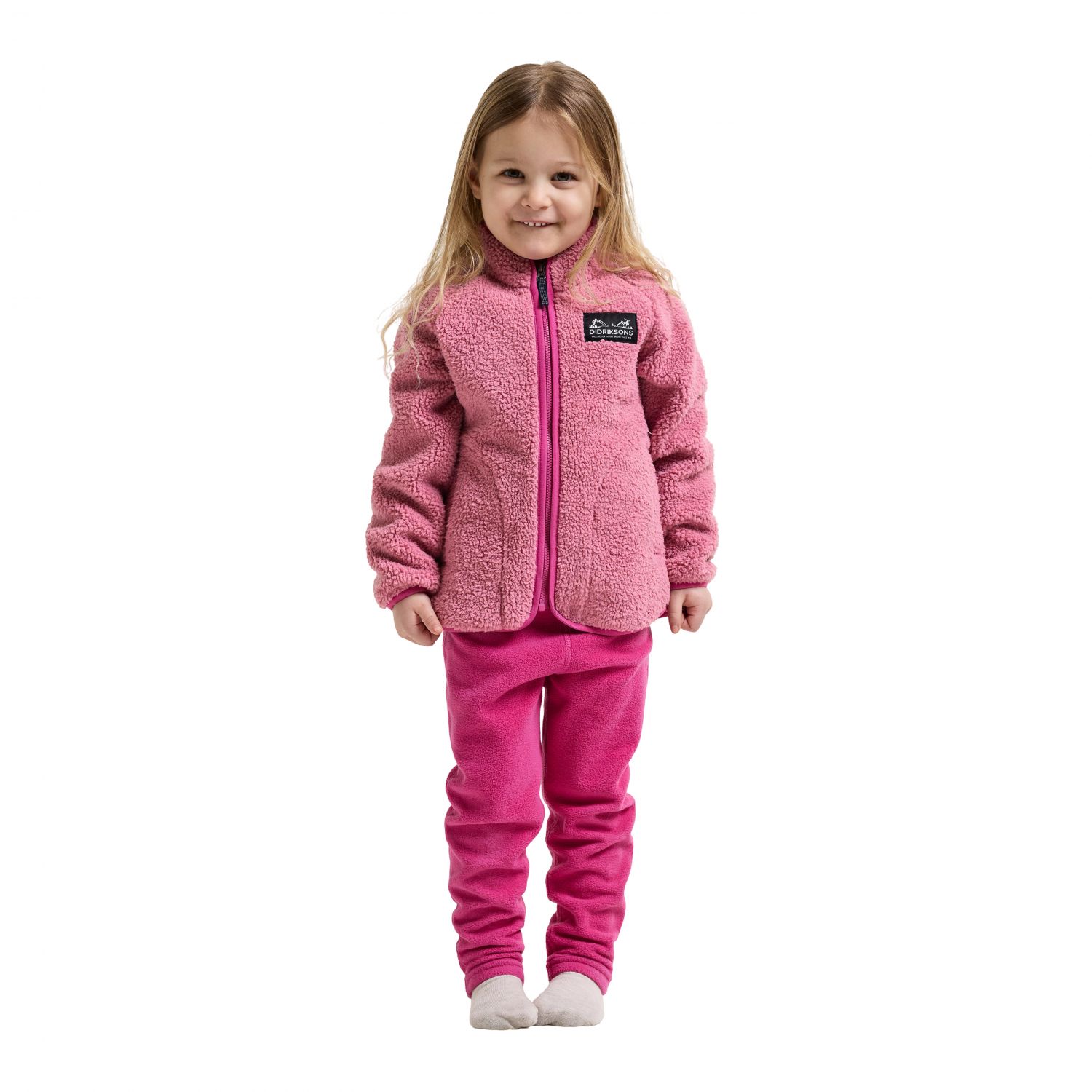 Didriksons Gibbs 2, jaqueta de fleece, crianças, pink