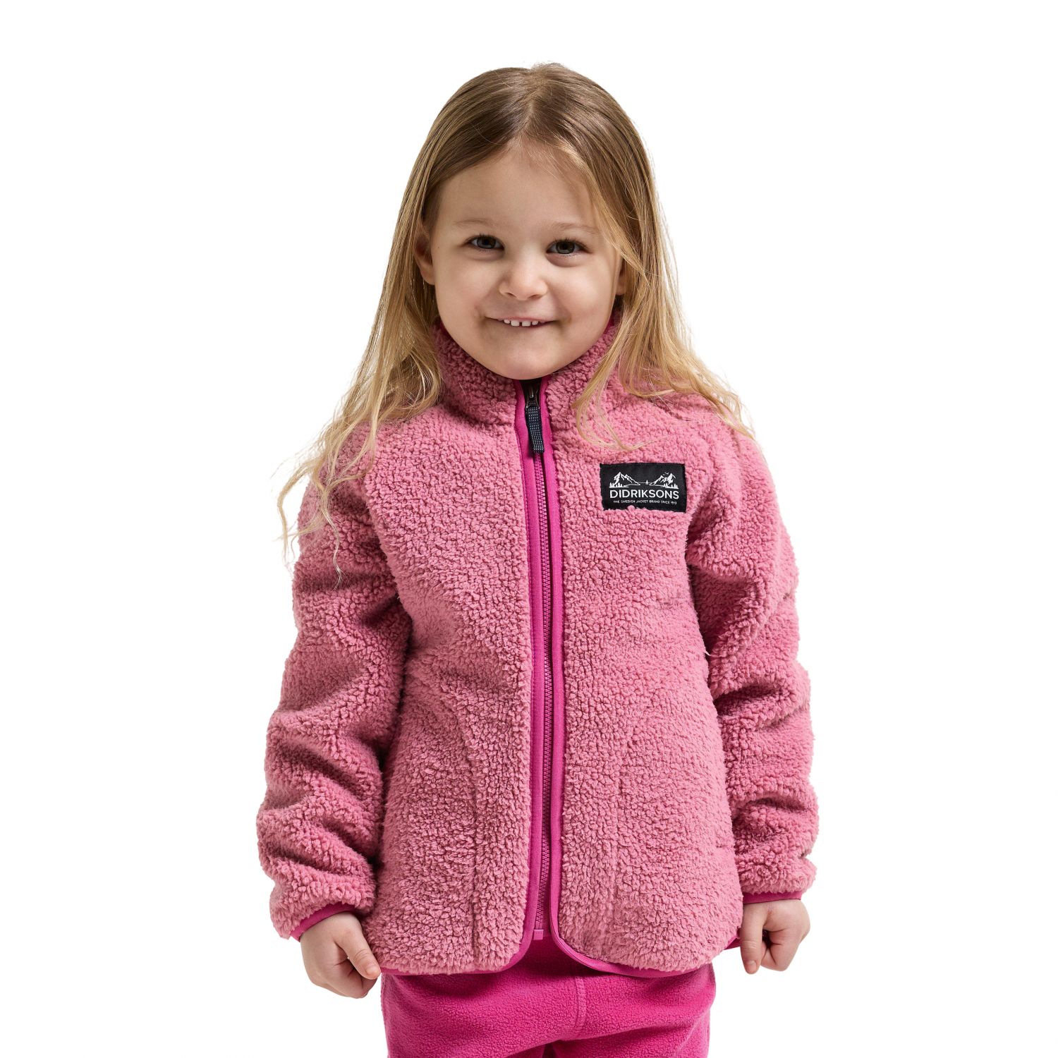 Didriksons Gibbs 2, jaqueta de fleece, crianças, pink