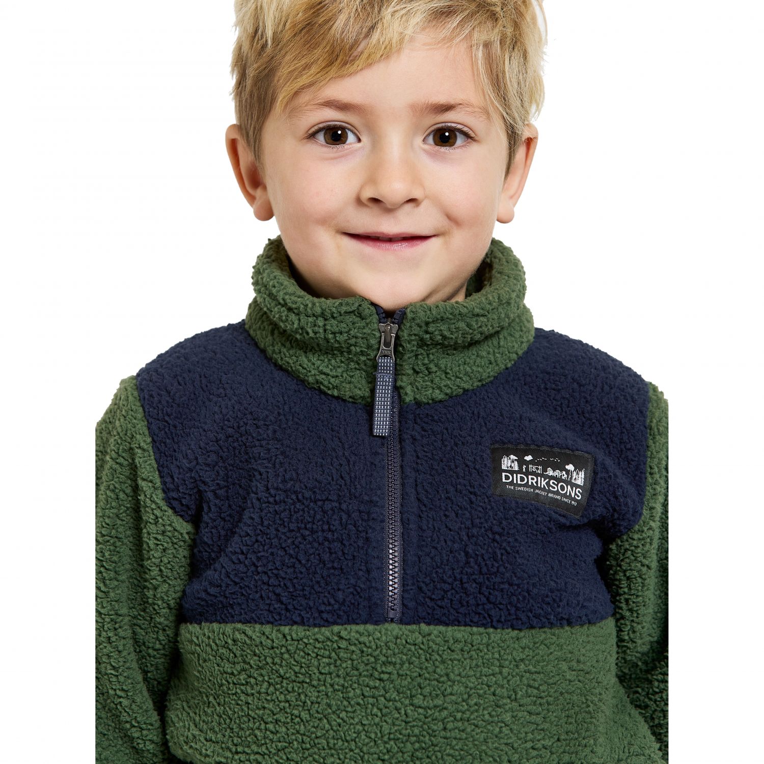 Didriksons Gosig, fleece trui, junior, donkergroen