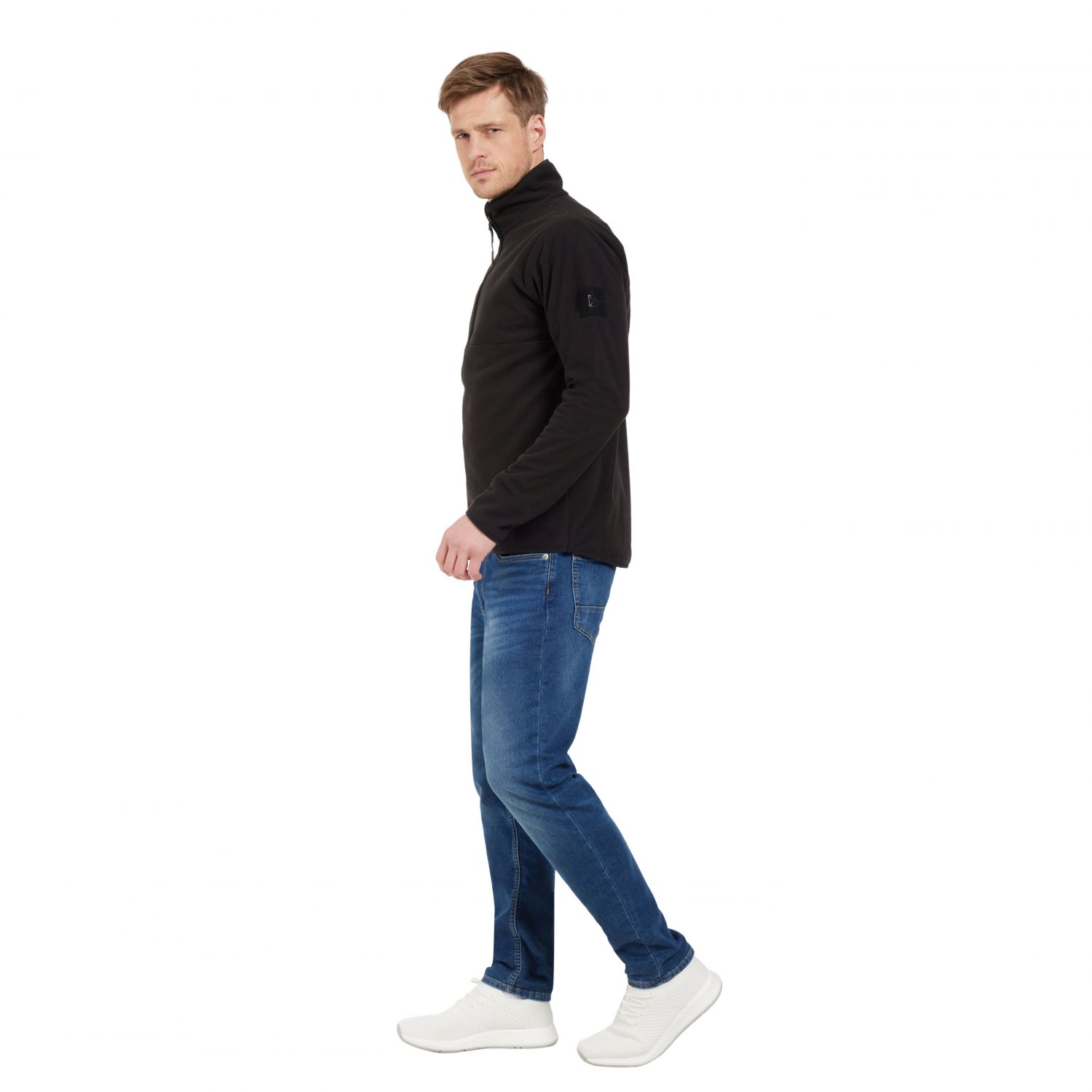 Didriksons Hannes, fleece trui, meneer, zwart