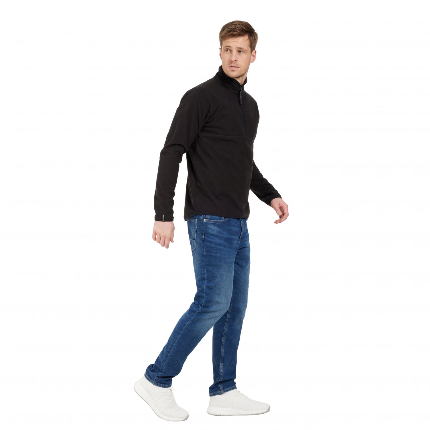 Didriksons Hannes, fleece trui, meneer, zwart