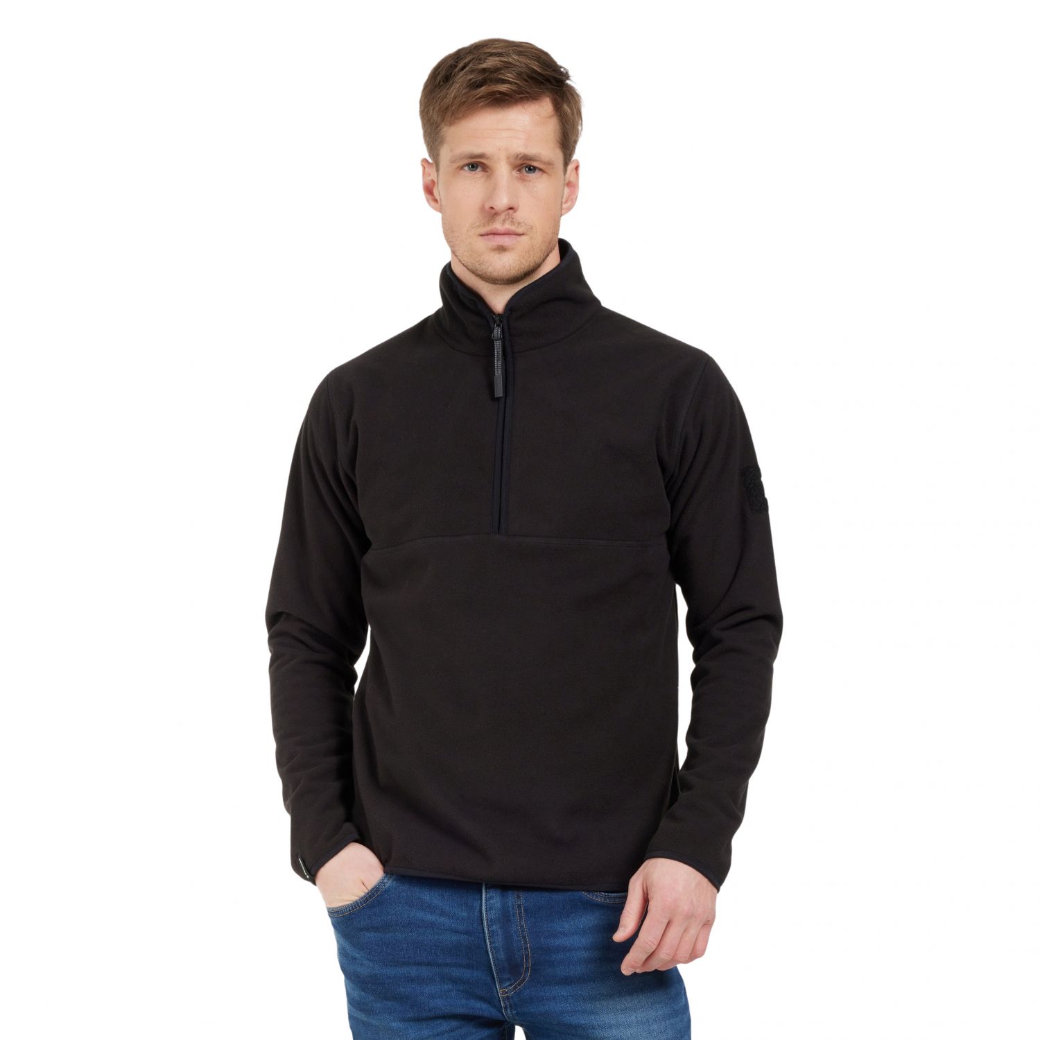 Didriksons Hannes, fleece trui, meneer, zwart