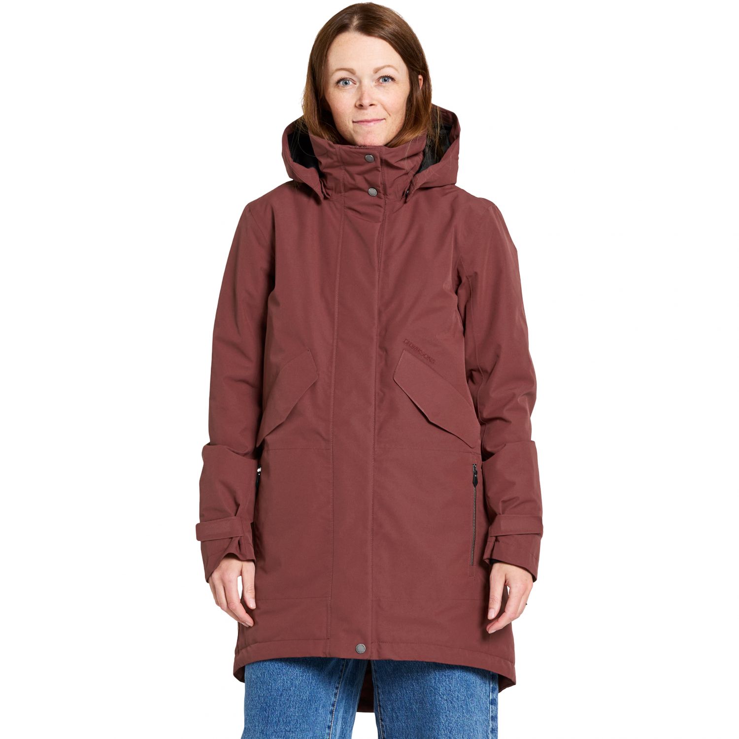 Didriksons Indra, parka, dámska, červená