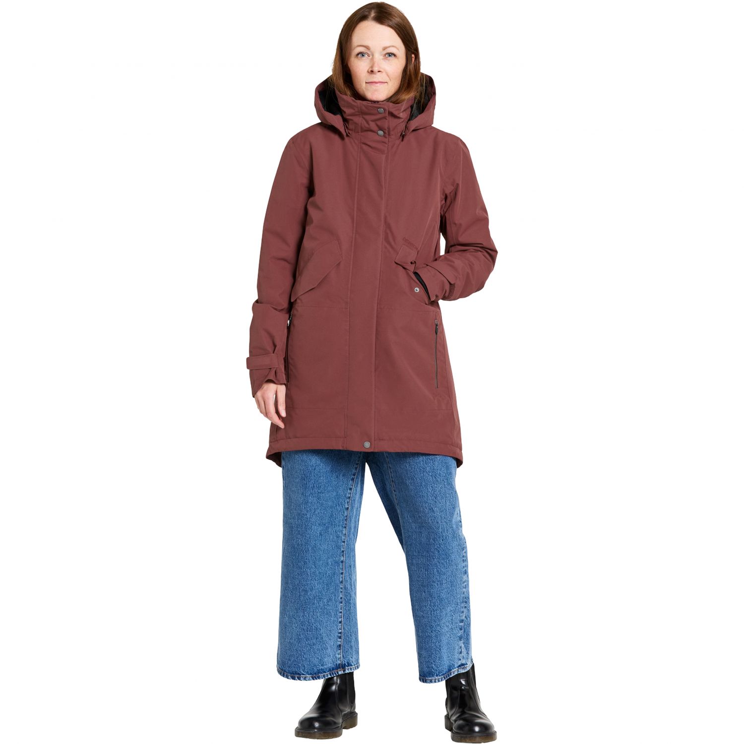 Didriksons Indra, parka, dámska, červená