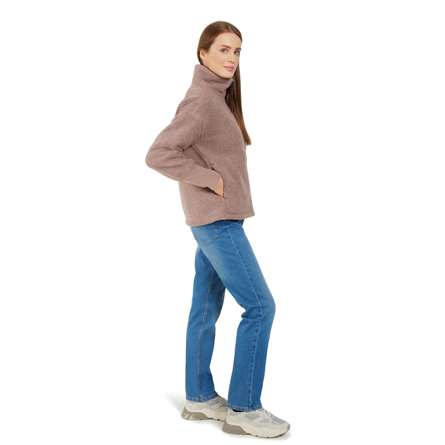Didriksons Mella, fleece jacket, women, bark