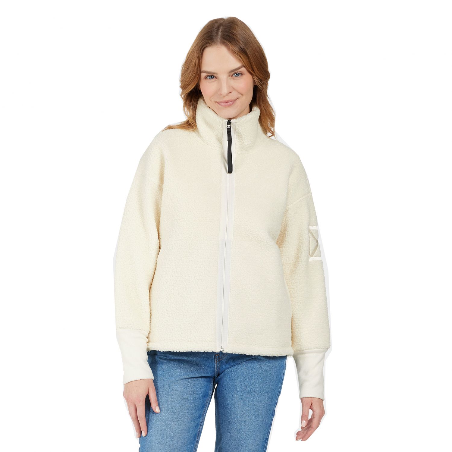 Didriksons Mella, fleece jacket, women, white foam
