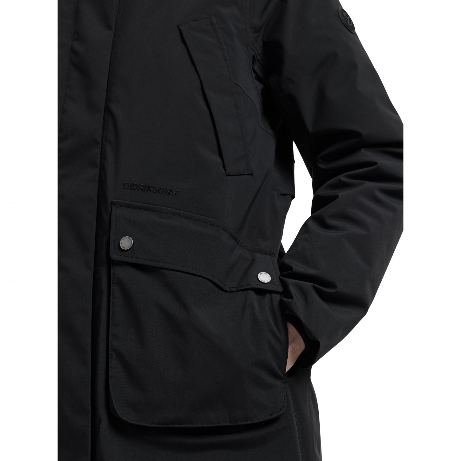 Didriksons Melody 2 Long, parka, dames, zwart