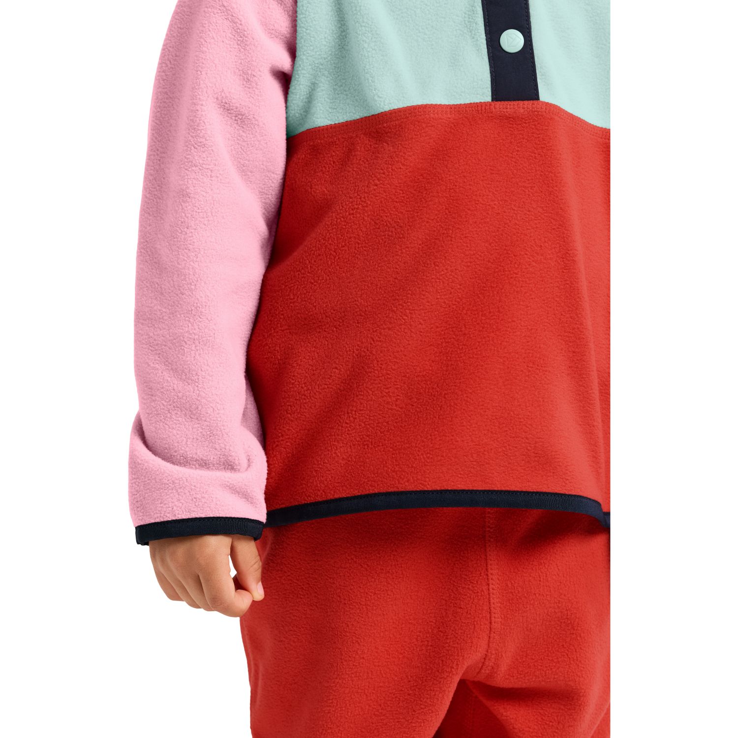 Didriksons Monte, fleecetrui, junior, roze/lichtblauw/oranje