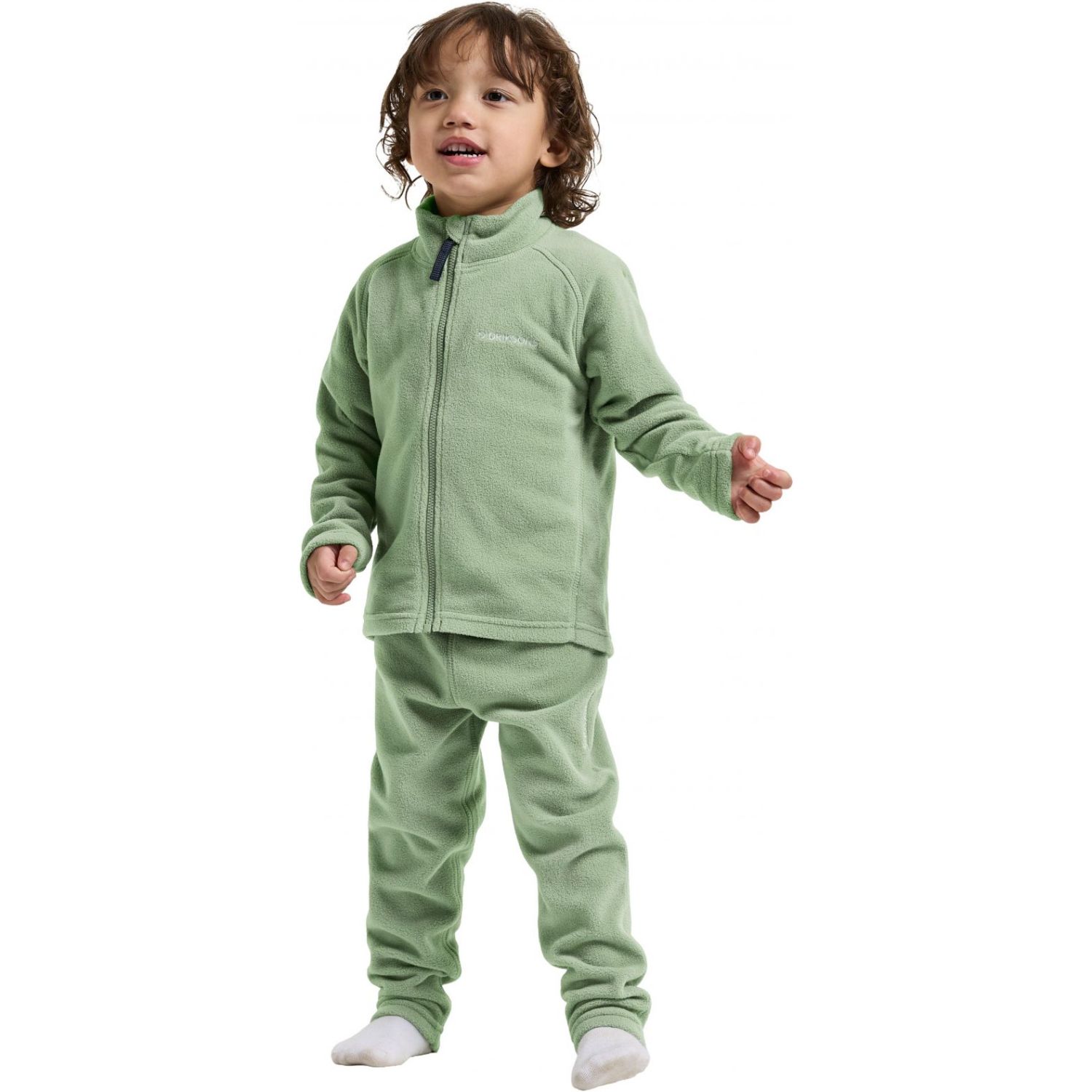 Didriksons Monte FZ 10, fleece jacket, kids, green