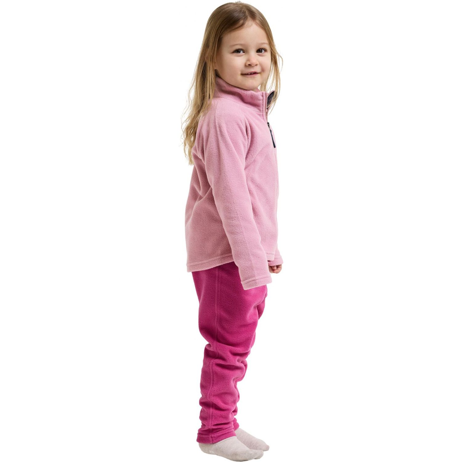 Didriksons Monte FZ 10, fleece-takki, lapset, vaaleanpunainen