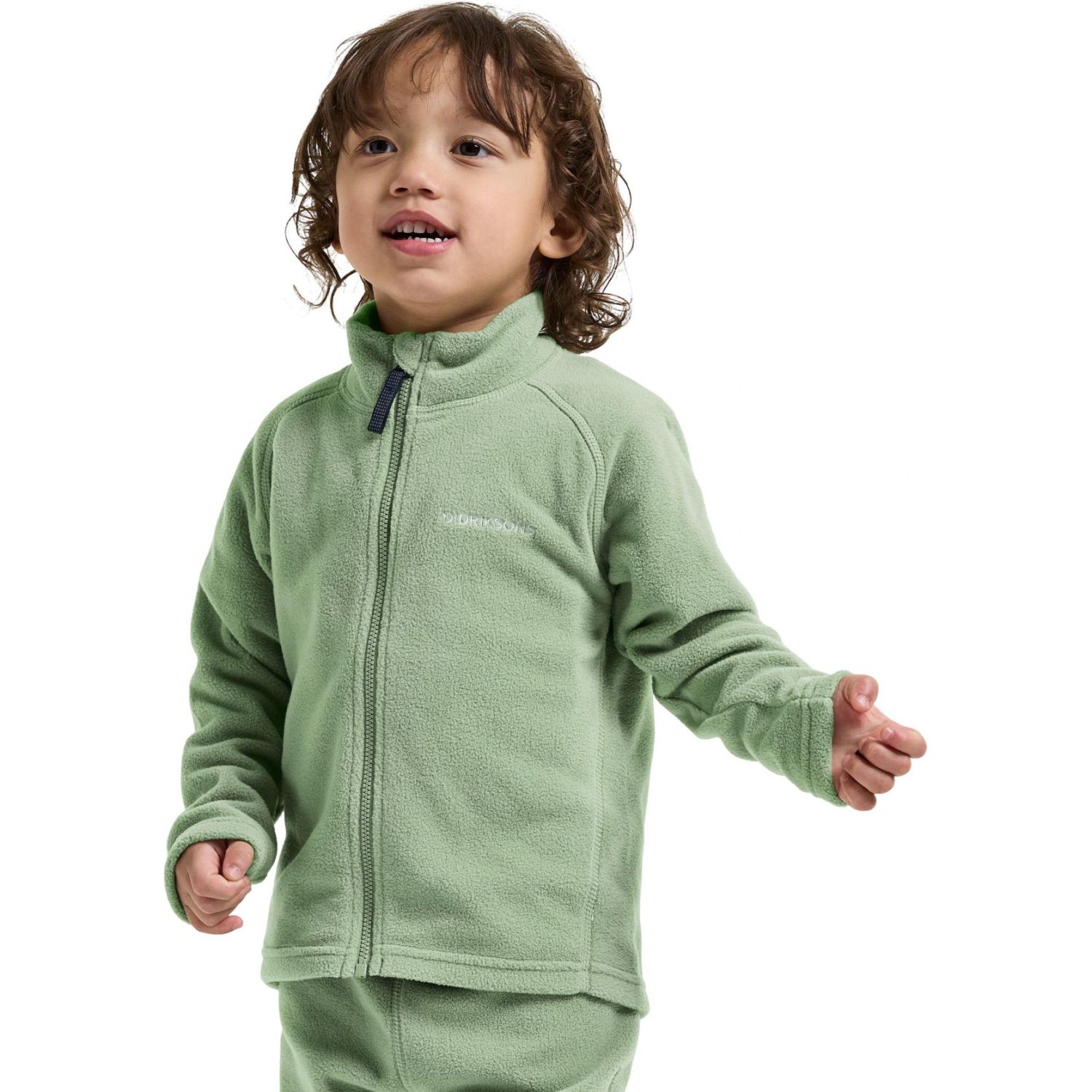 Didriksons Monte FZ 10, geacă de fleece, copii, verde