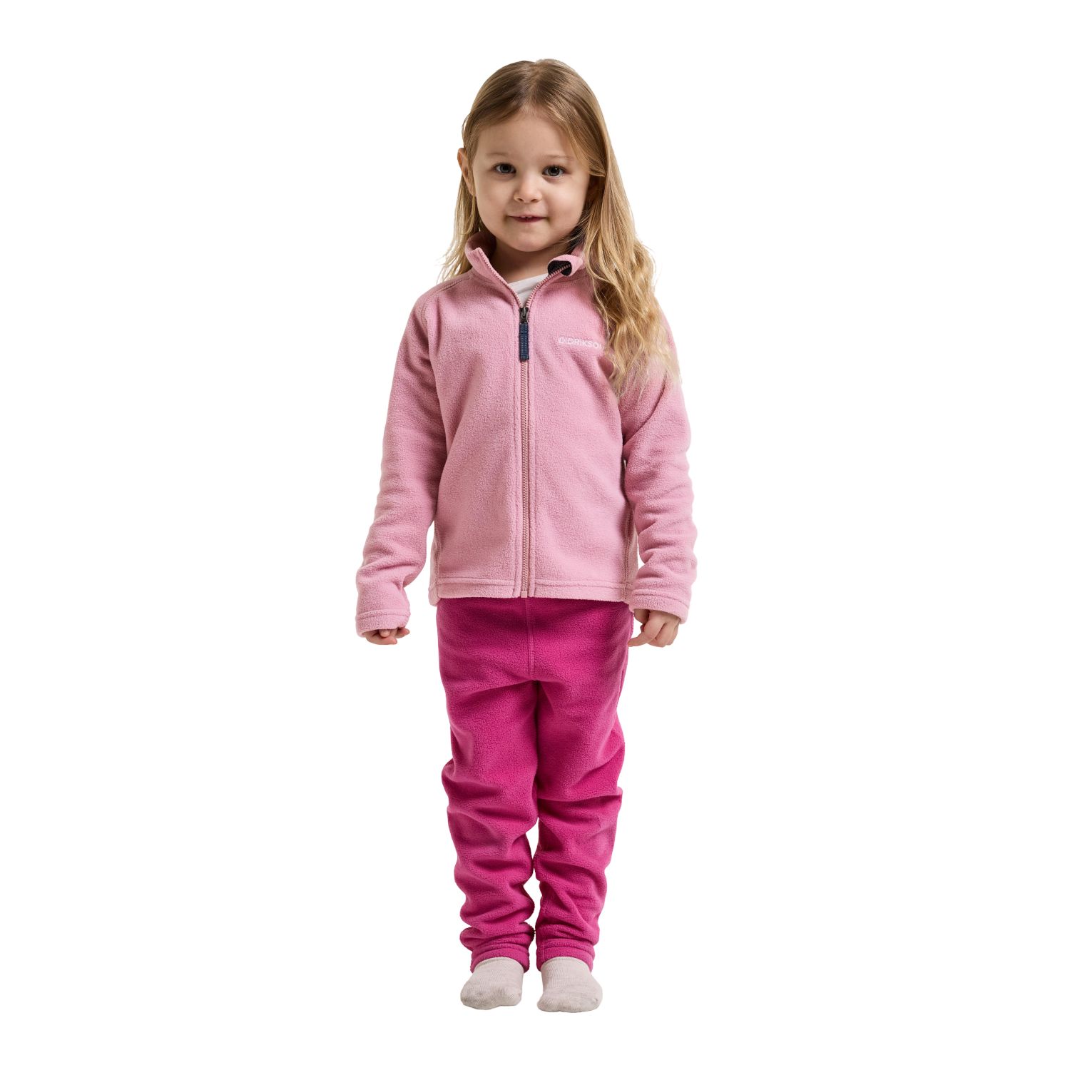Didriksons Monte FZ 10, jaqueta de fleece, crianças, rosa
