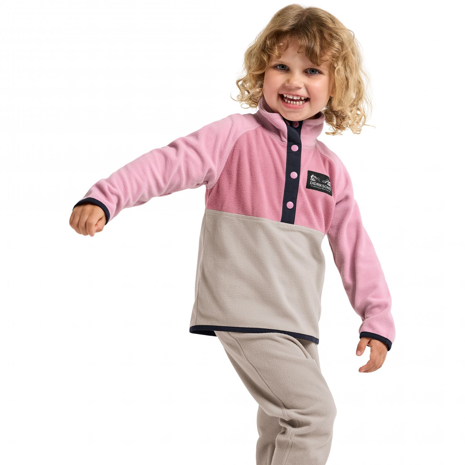 Didriksons Monte, sudadera polar, junior, rosa