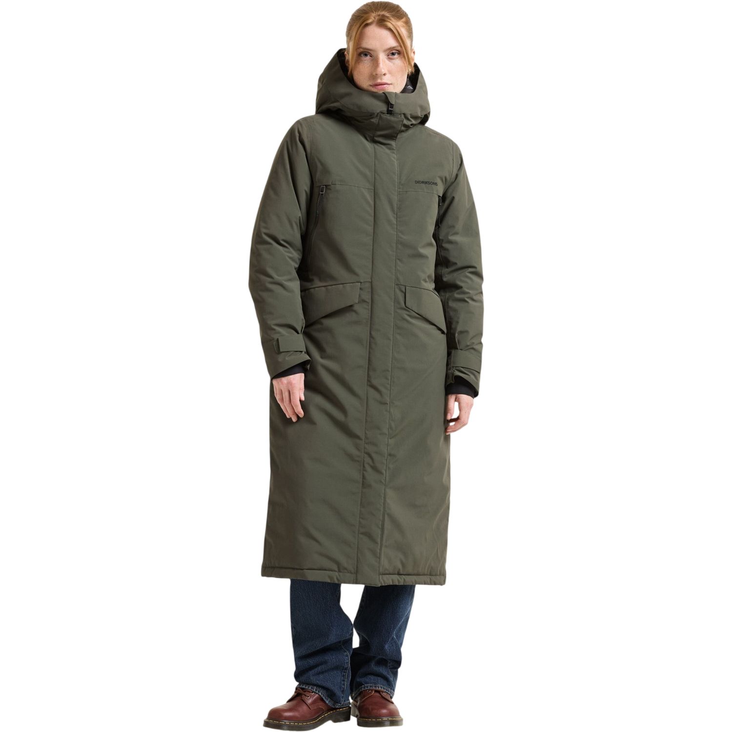 Didriksons Neja Long, parka, dame, mørkegrøn