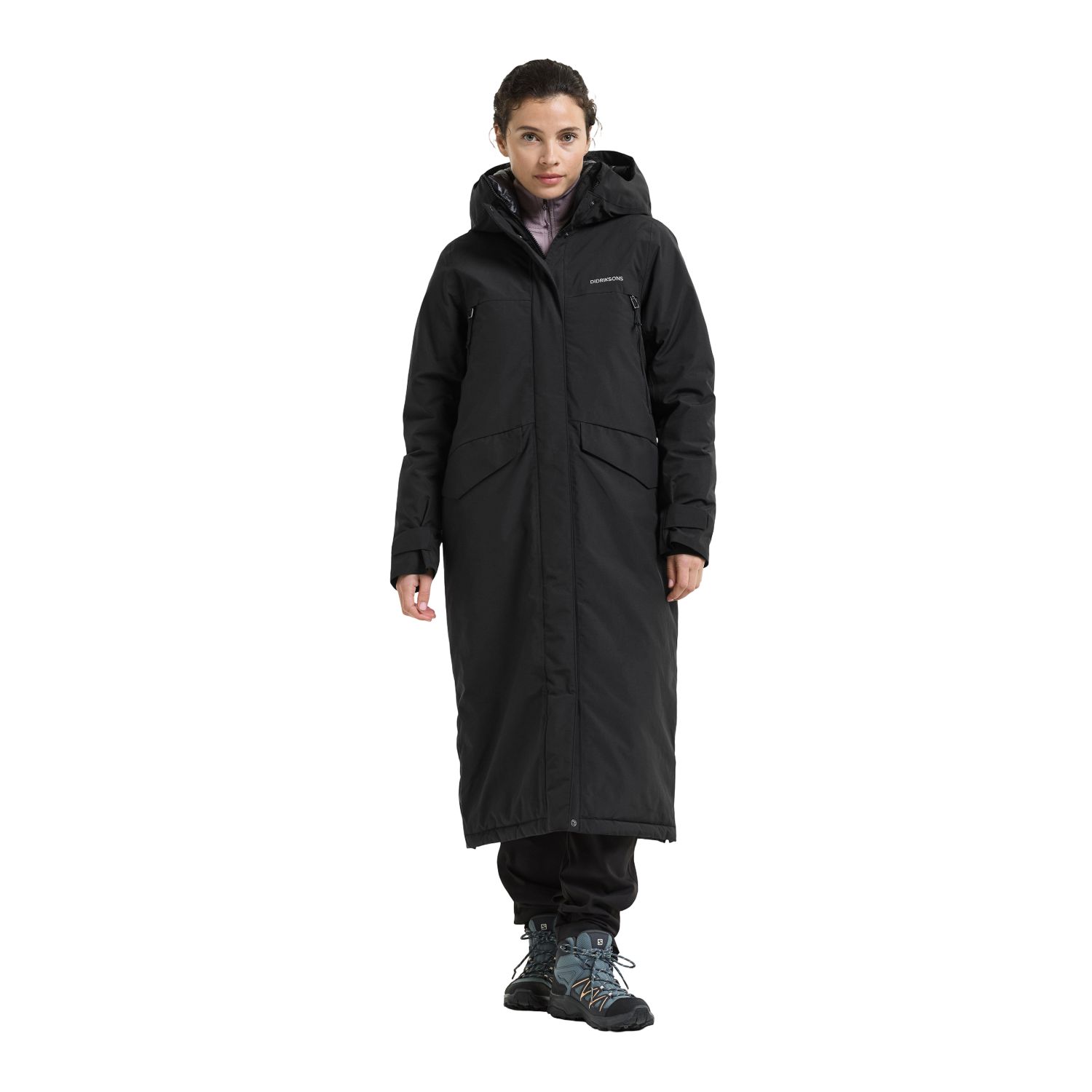 Didriksons Neja long, Parka, Damen, schwarz