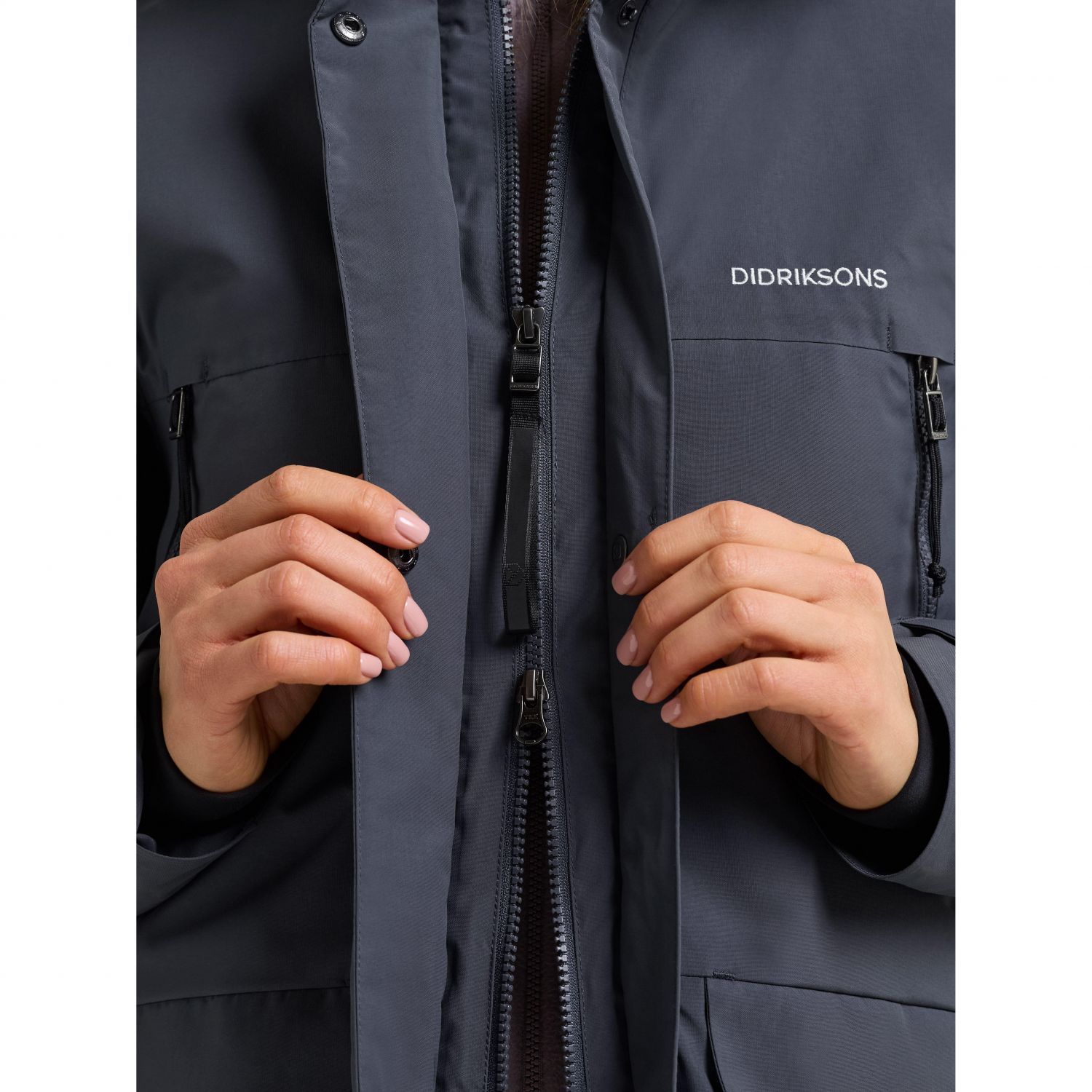 Didriksons Neja long, parka, dames, blauw