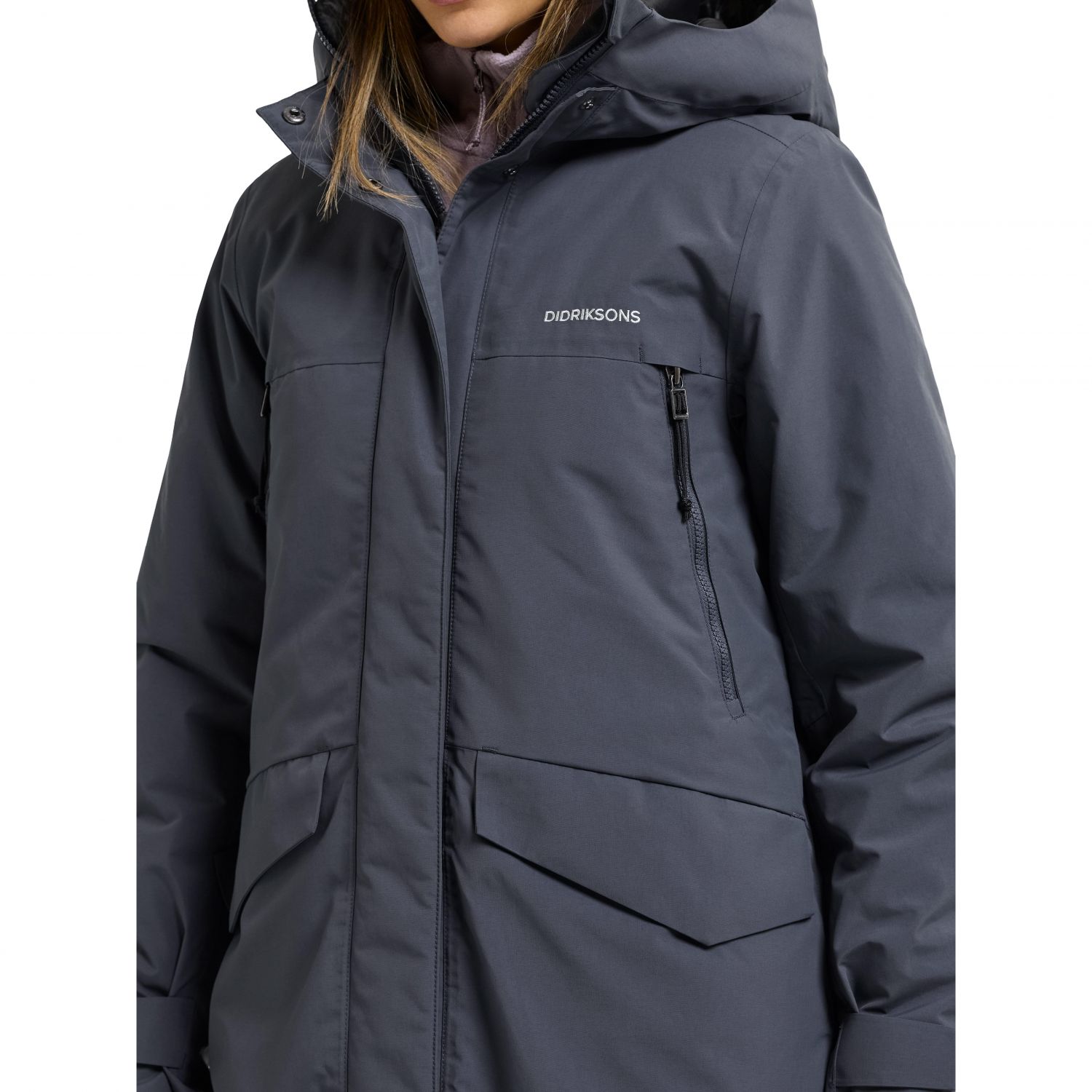 Didriksons Neja long, parka, donna, blu