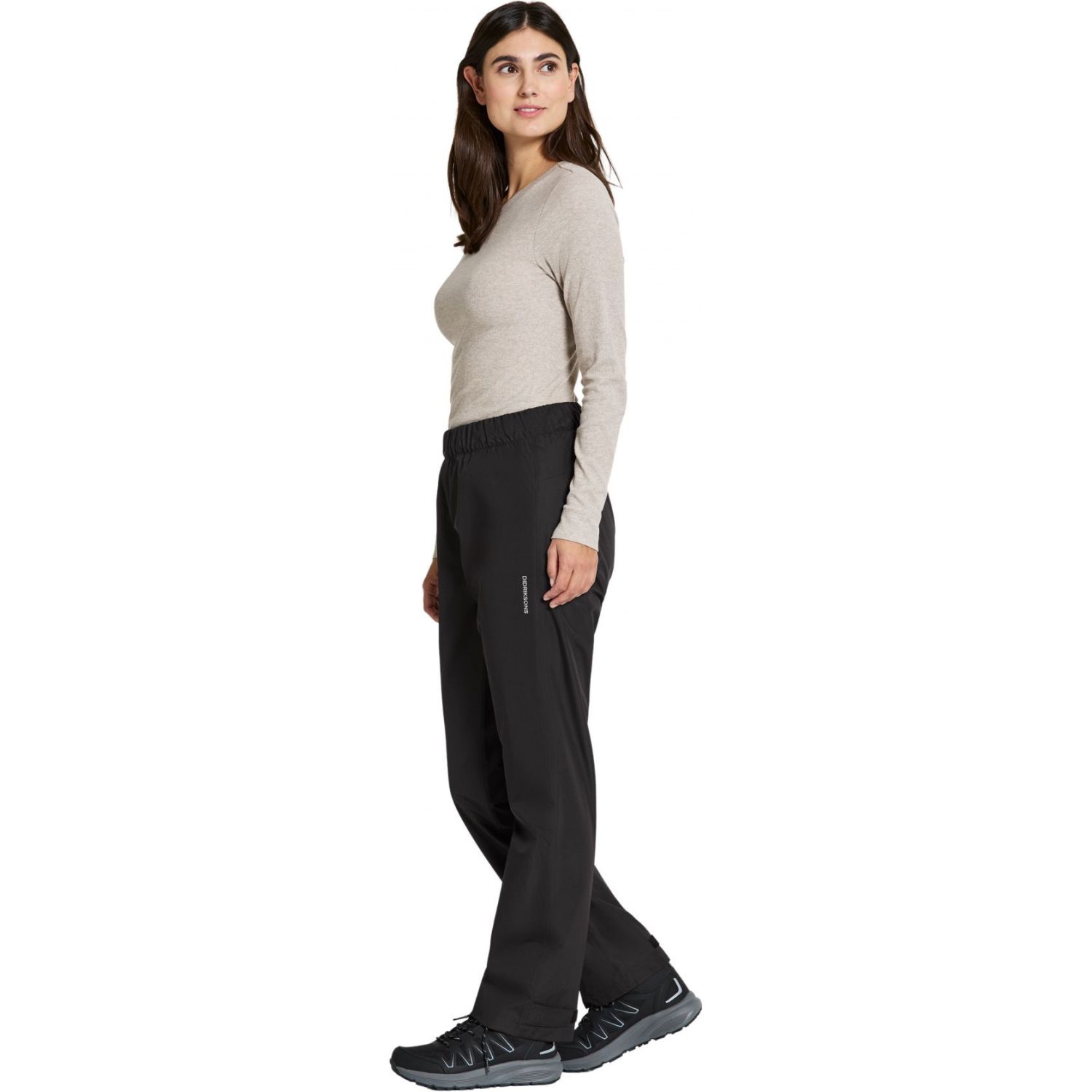 Didriksons Nordic, pantalon de pluie, femmes, noir