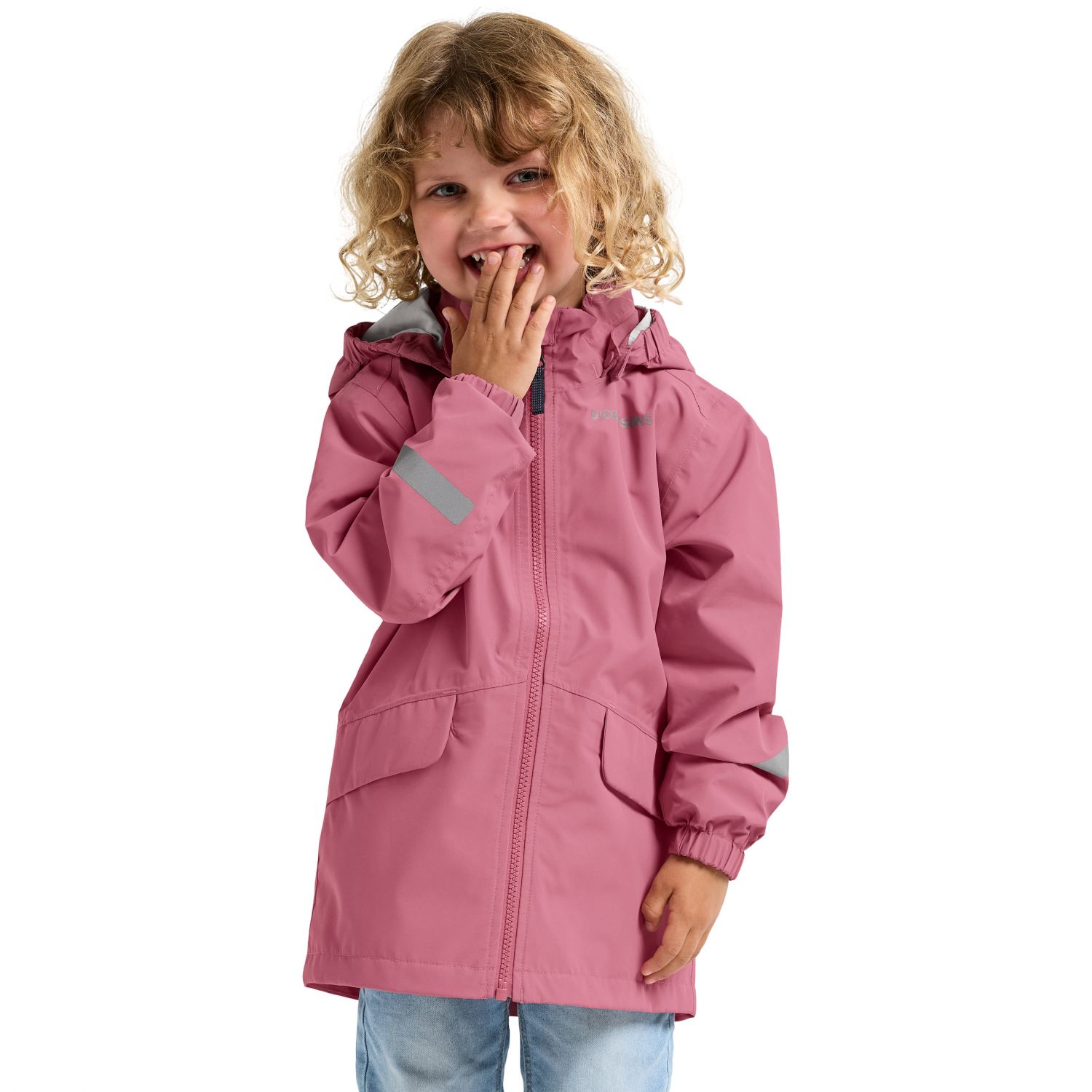 Didriksons Norma, giacca antipioggia, junior, rosa