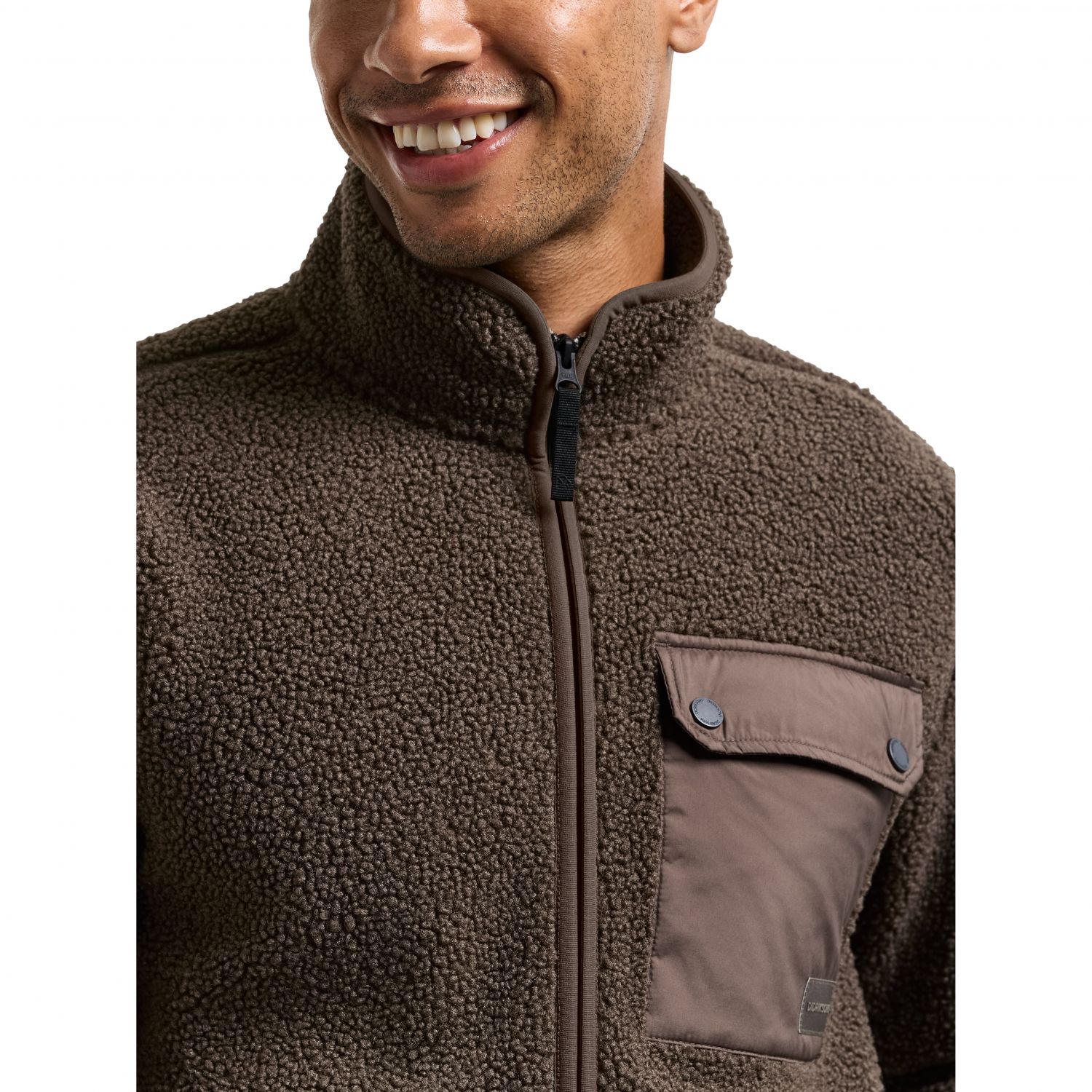Didriksons Peter, fleece jacket, men, dark mocha