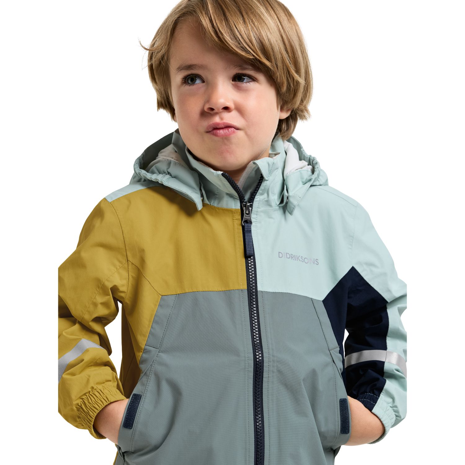 Didriksons Pilvi, jachetă de ploaie, junior, galben/albastru