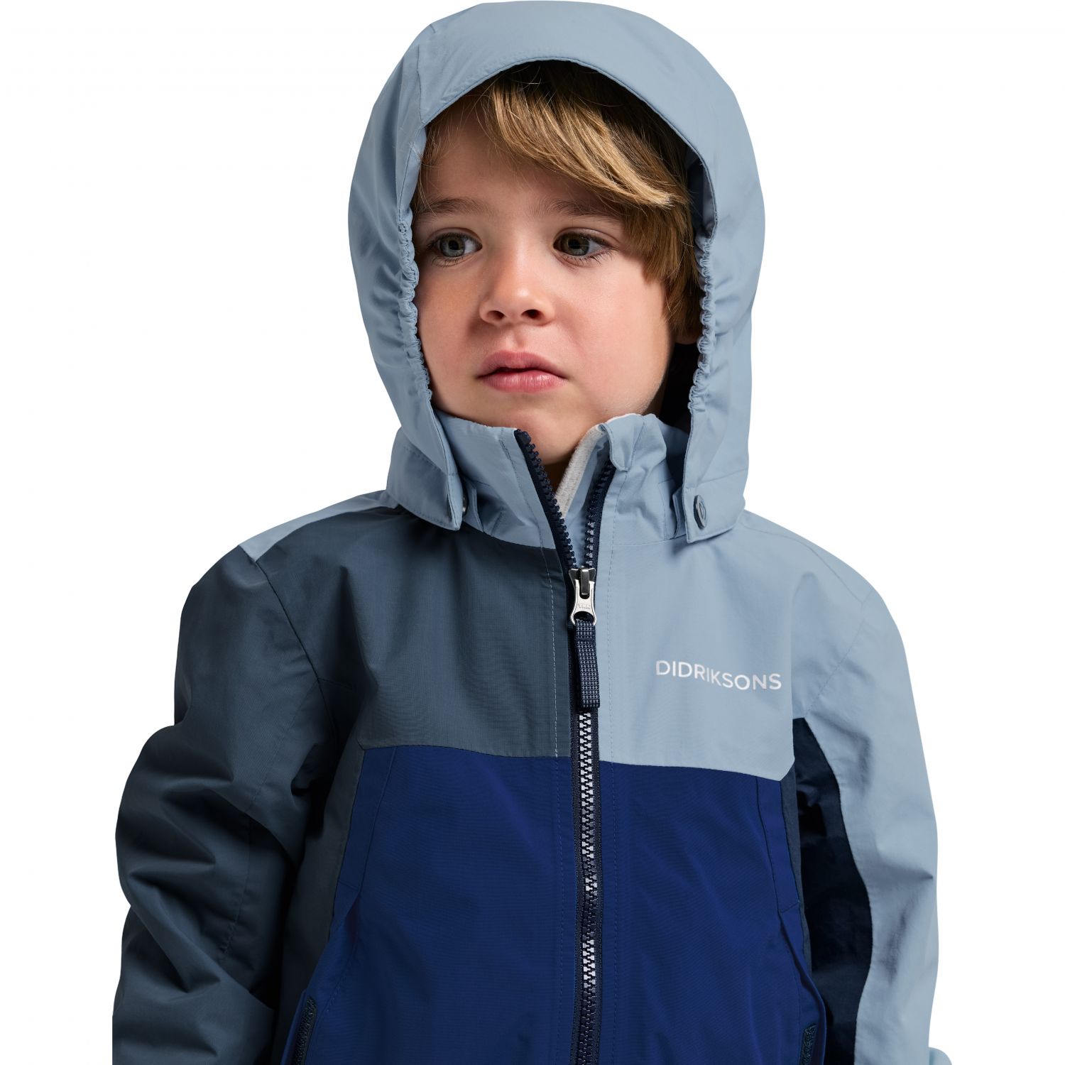 Didriksons Pilvi, rain jacket, junior, blue fog