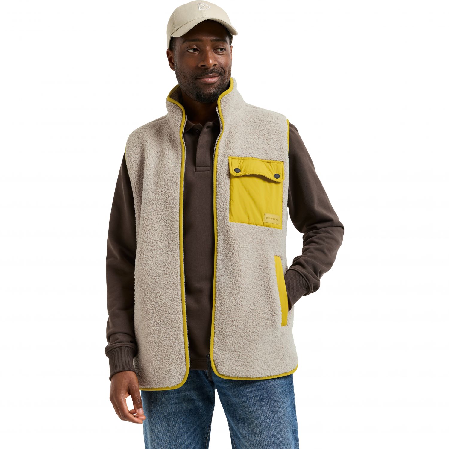 Didriksons Rasmus, fleece vest, men, yellow pollen