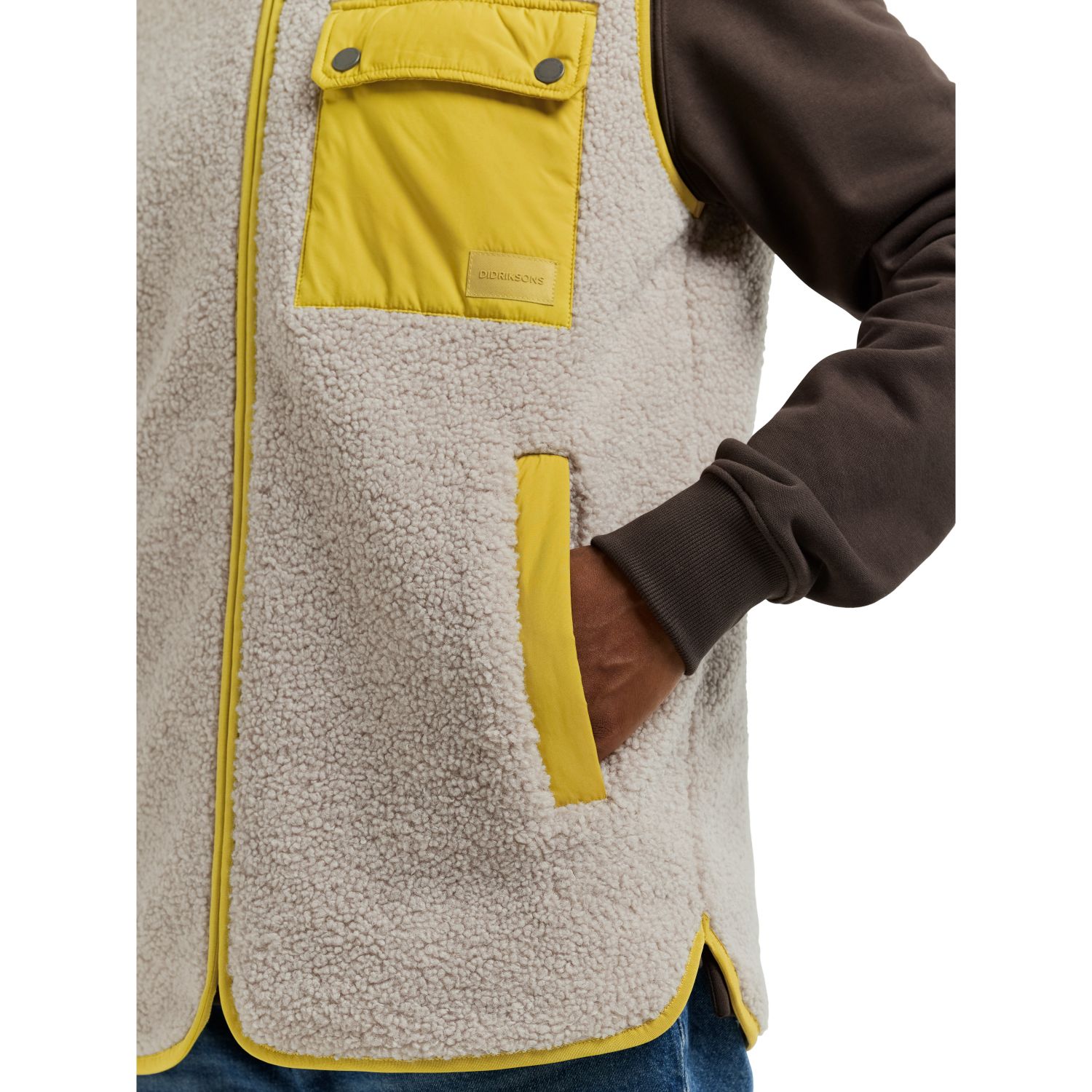 Didriksons Rasmus, gilet in pile, uomo, yellow pollen