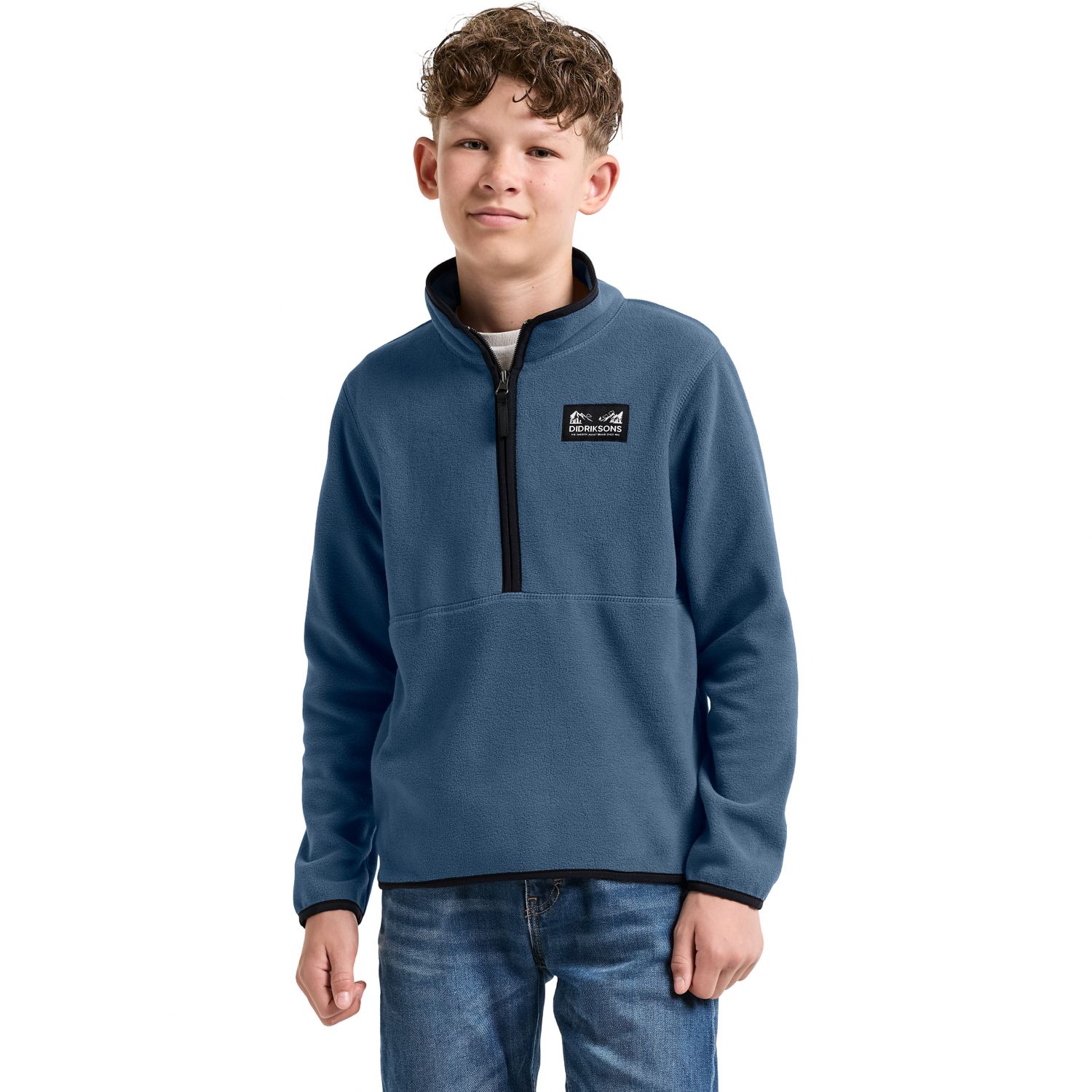 Didriksons Rubi, felpa fleece, junior, blu